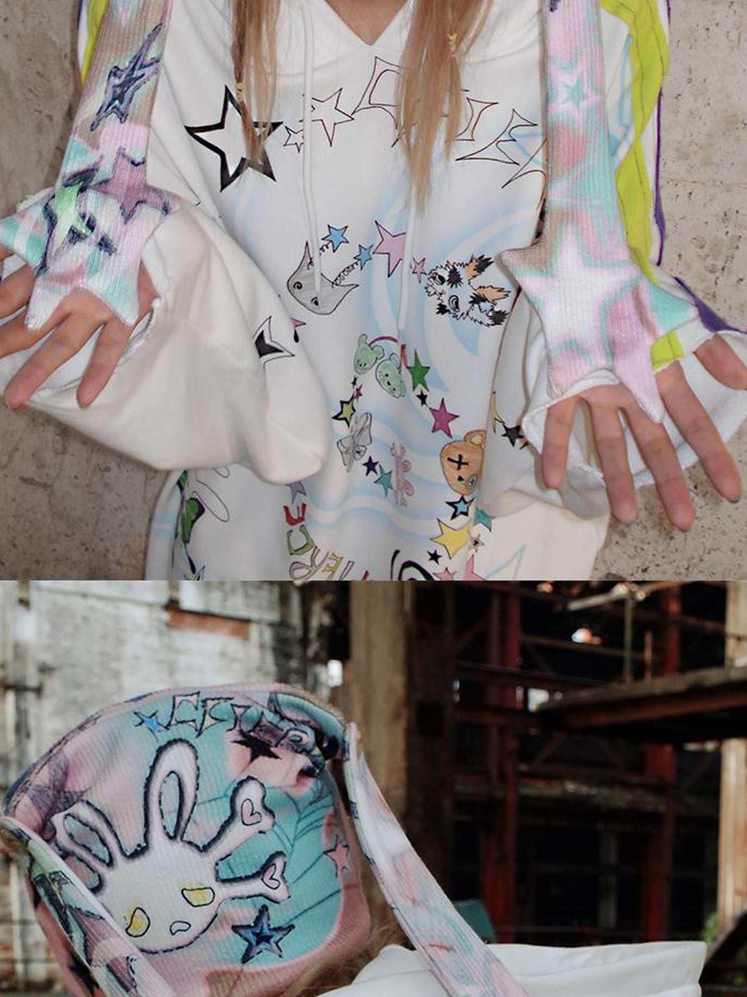 CFIERCE Rabbit Skull Print Knit Beanie
