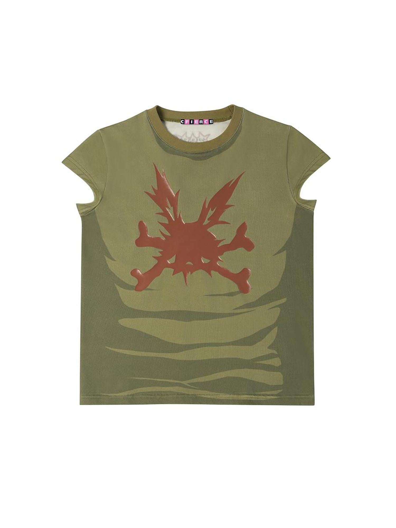 CFIERCE Rabbit Skull Print Tee