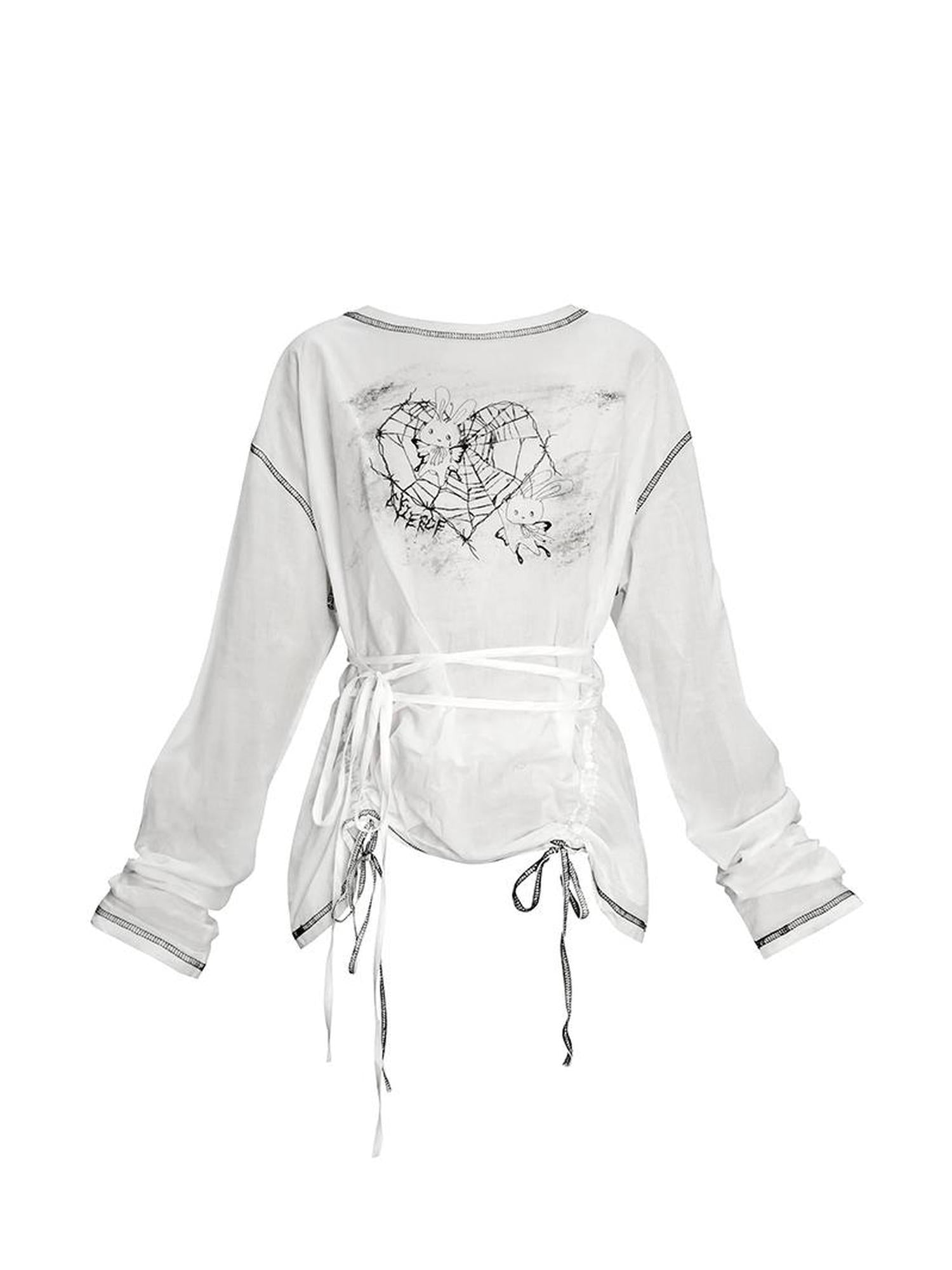 CFIERCE Rabbit Spirit Hand Painted Long Sleeve Top