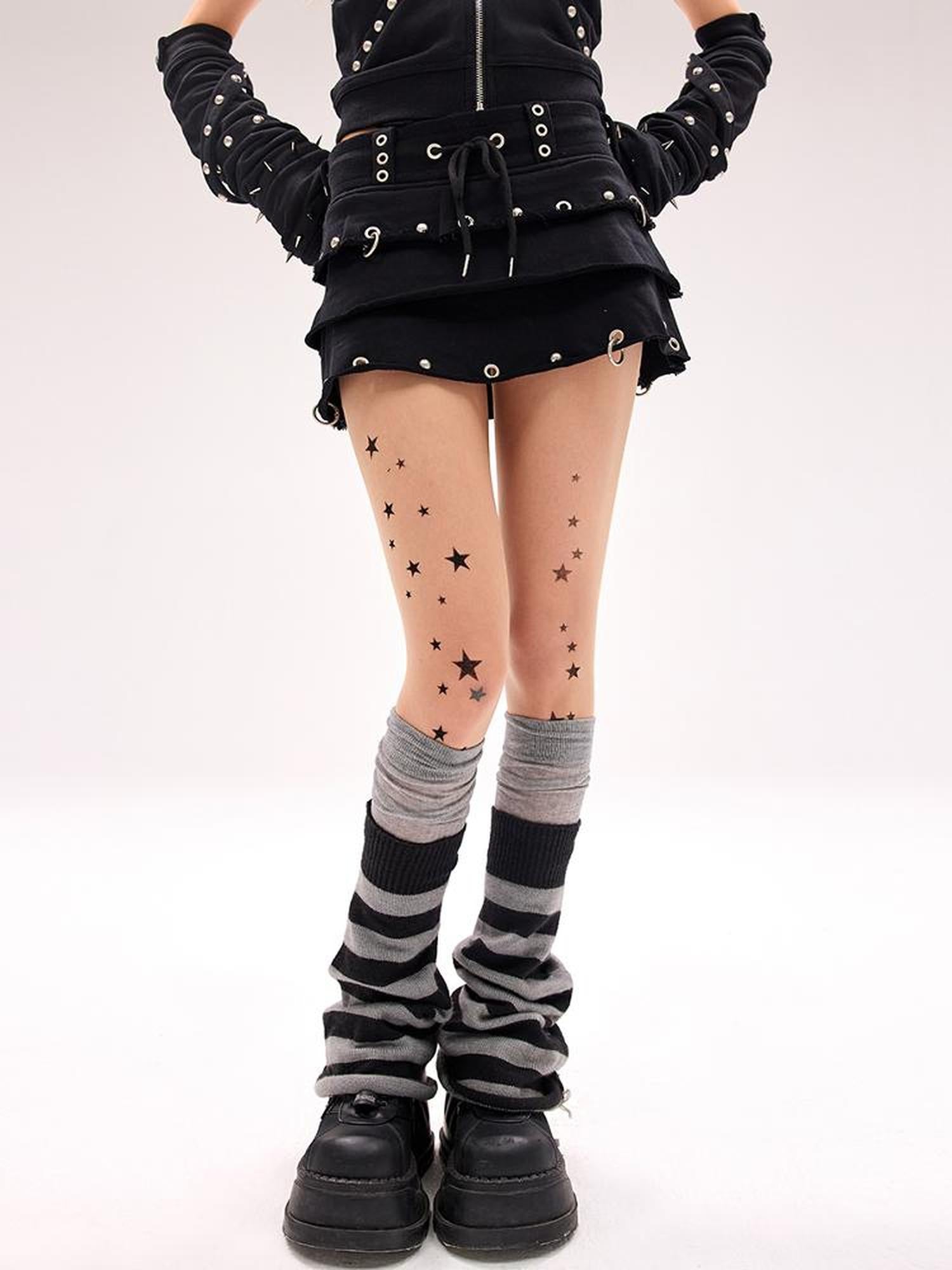 CFIERCE Rivet Embellished Cake Hem Skirt