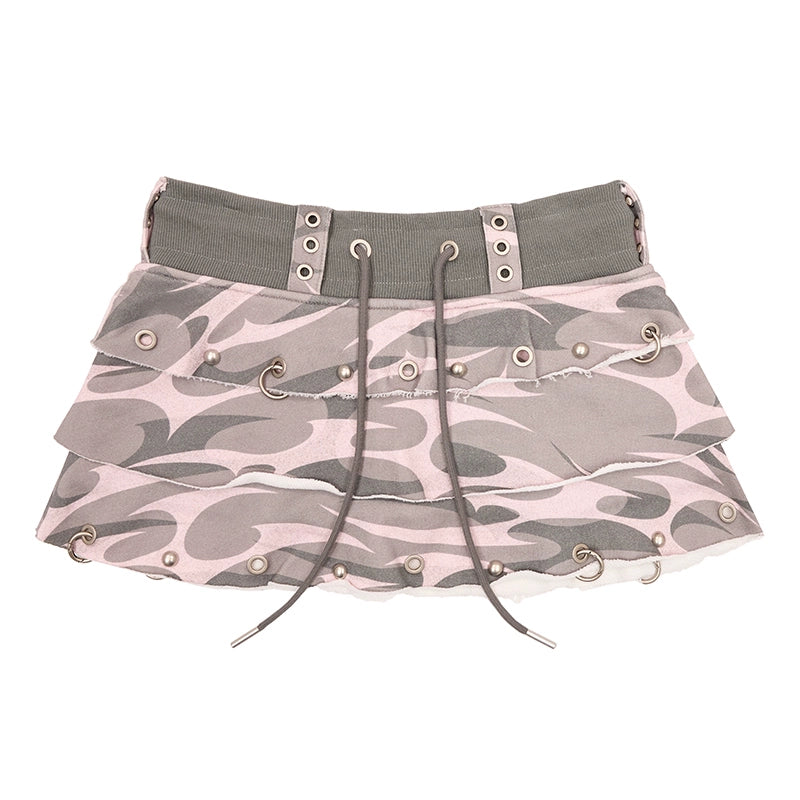 CFIERCE_Rivet_Embellished_Cake_Hem_Skirt_MISSTT