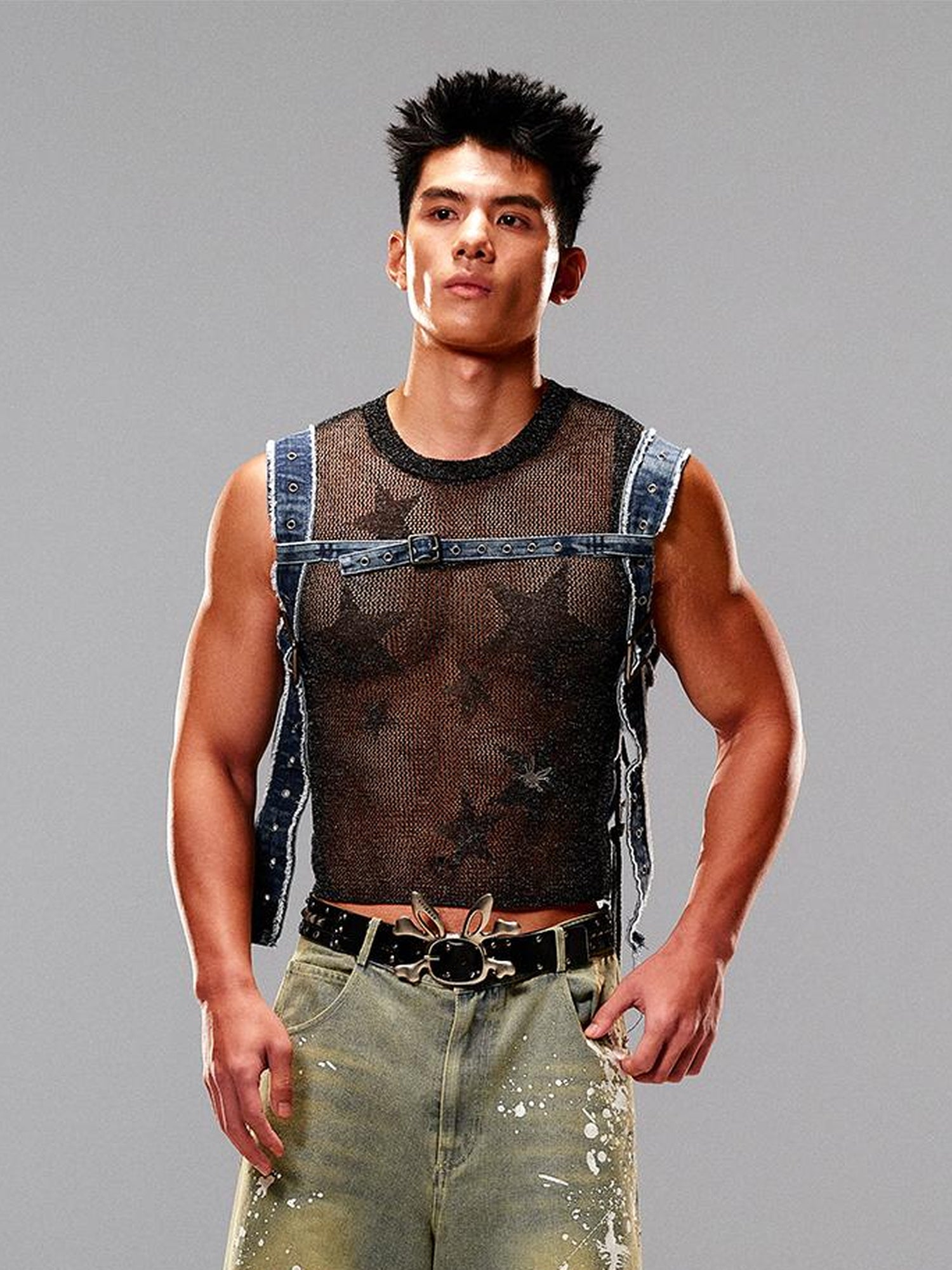 CFIERCE Silver Star Knit Vest