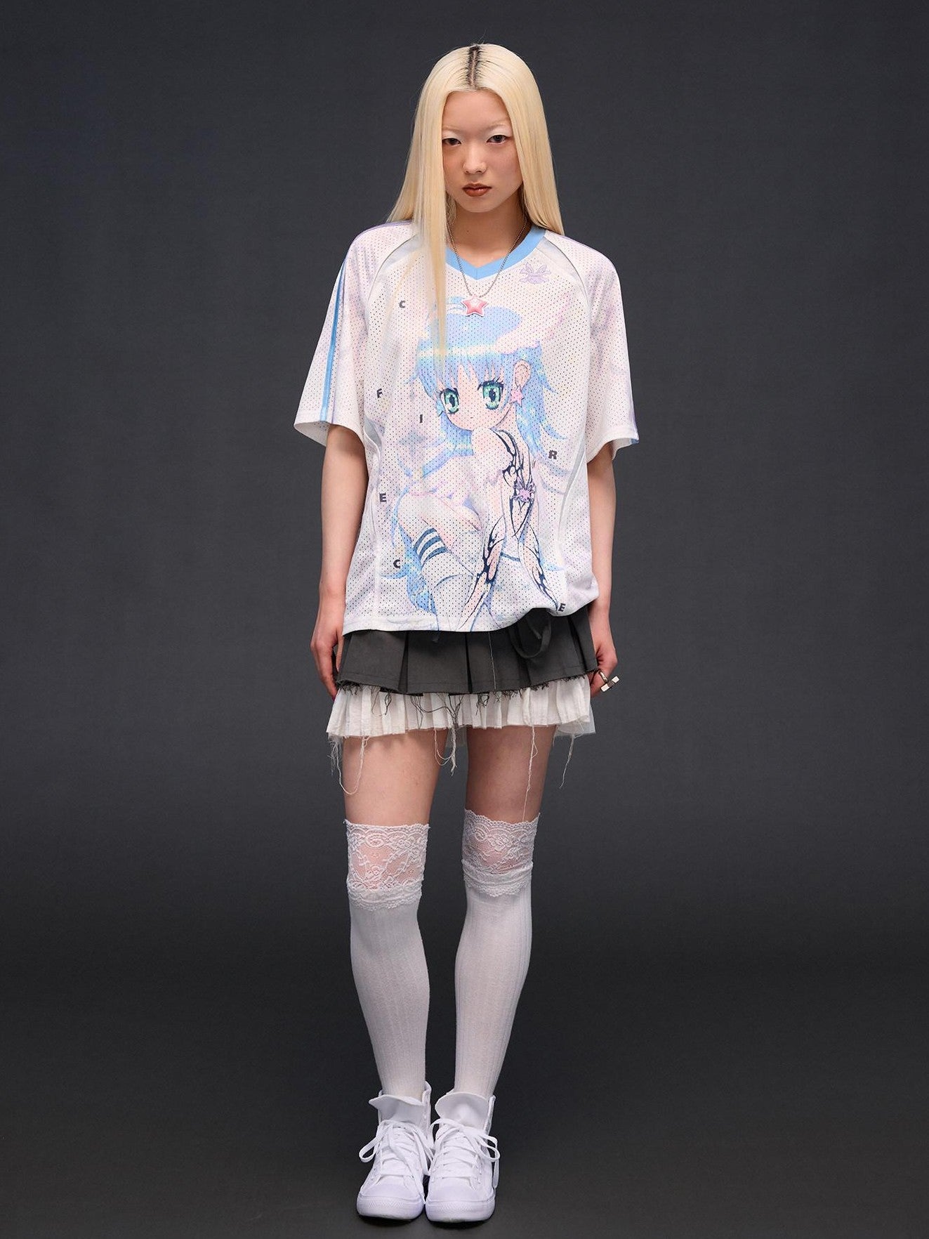 CFIERCE Six Wing Angel Girl Raglan V-neck Women&