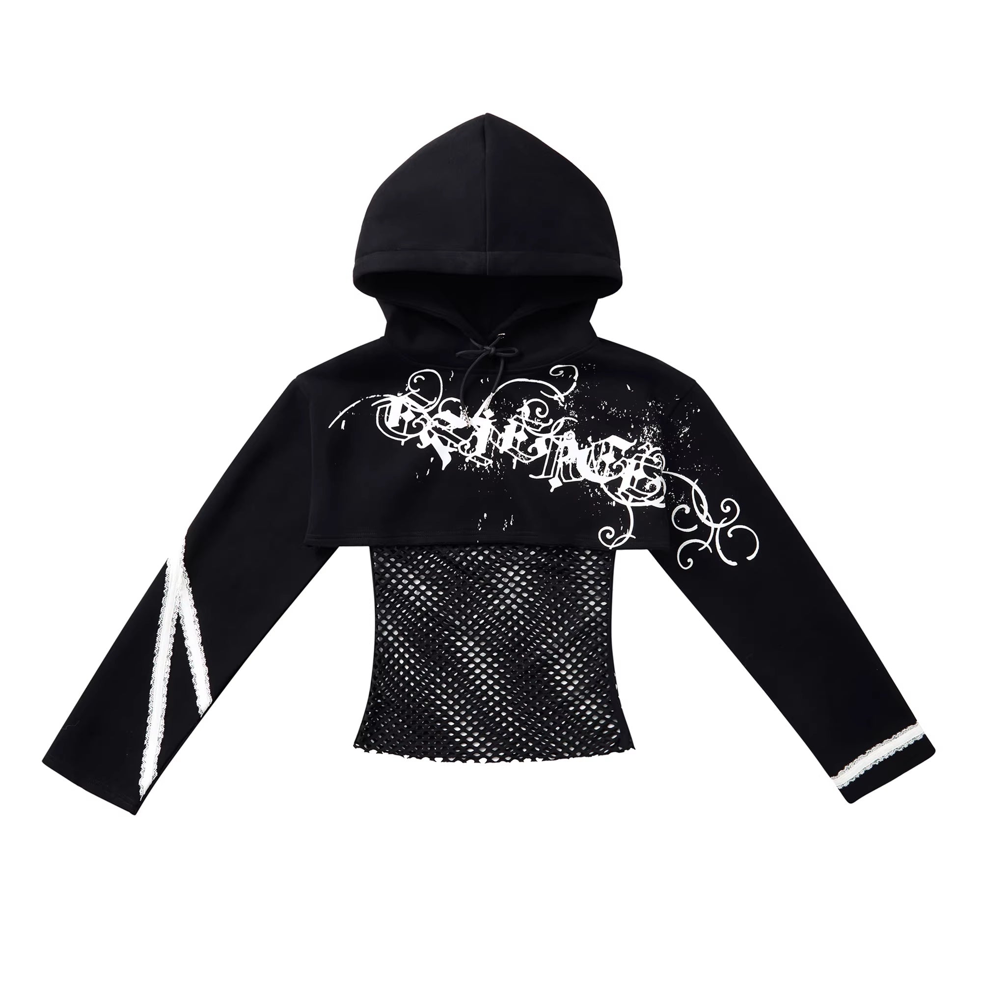 CFIERCE_Slim_Fit_Cropped_Streetwear_Hooded_Pullover_Unisex_Cotton_Blend_Black_Hoodies_MISSTT
