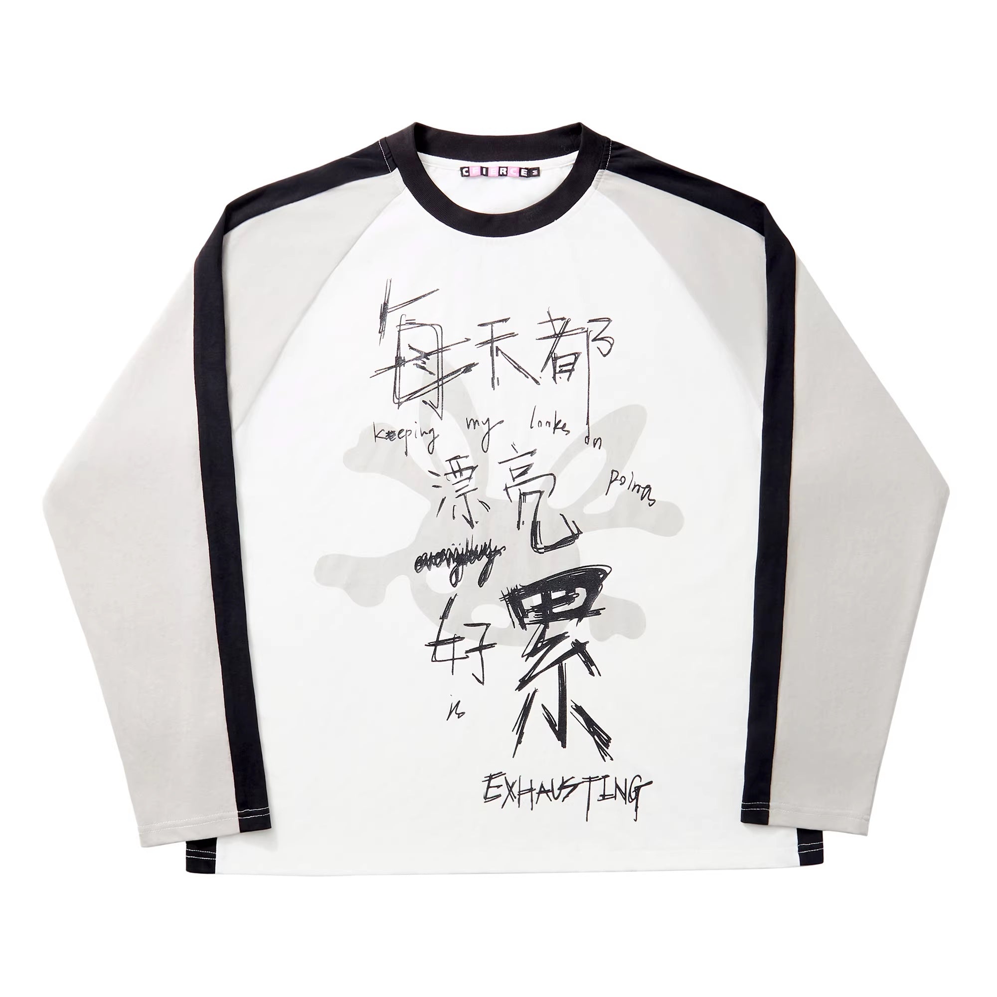 CFIERCE_Soft_Cotton_Blend_Oversized_Raglan_Long_Sleeve_Unisex_Blue_Printed_T-Shirt_MISSTT
