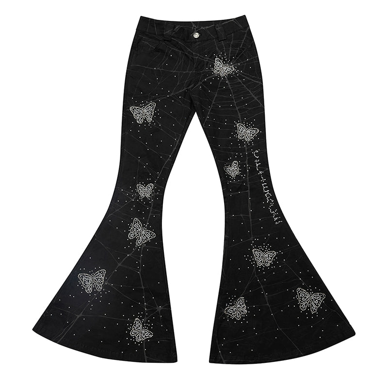 CFIERCE_Spiderweb_Butterfly_Crystal_Flared_Pants_MISSTT