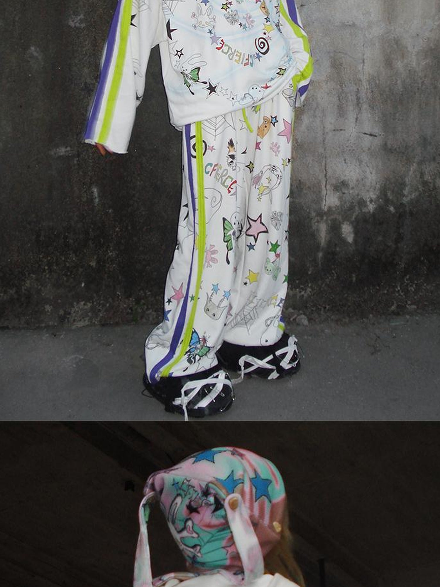 CFIERCE Spiral Graffiti Print Hoodie