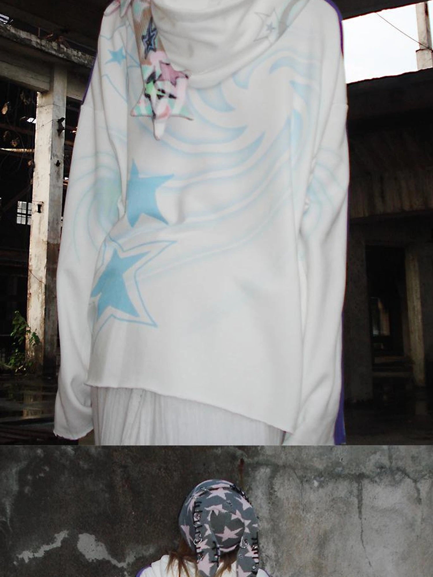 Spiral Graffiti Print Hoodie