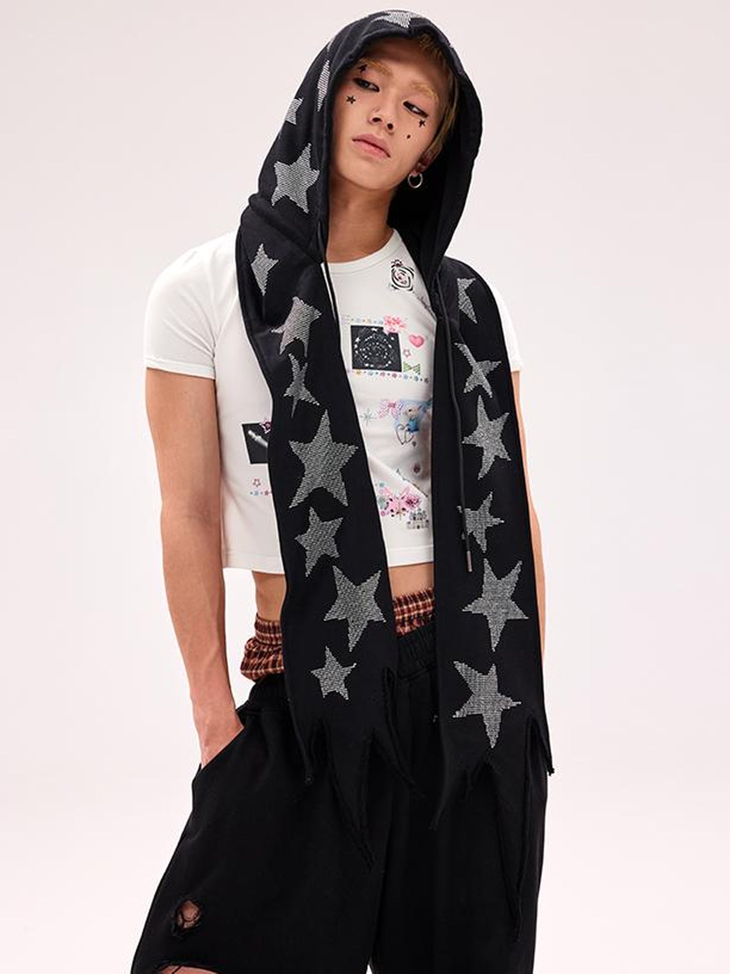 CFIERCE Star Embellished Scarf Hat