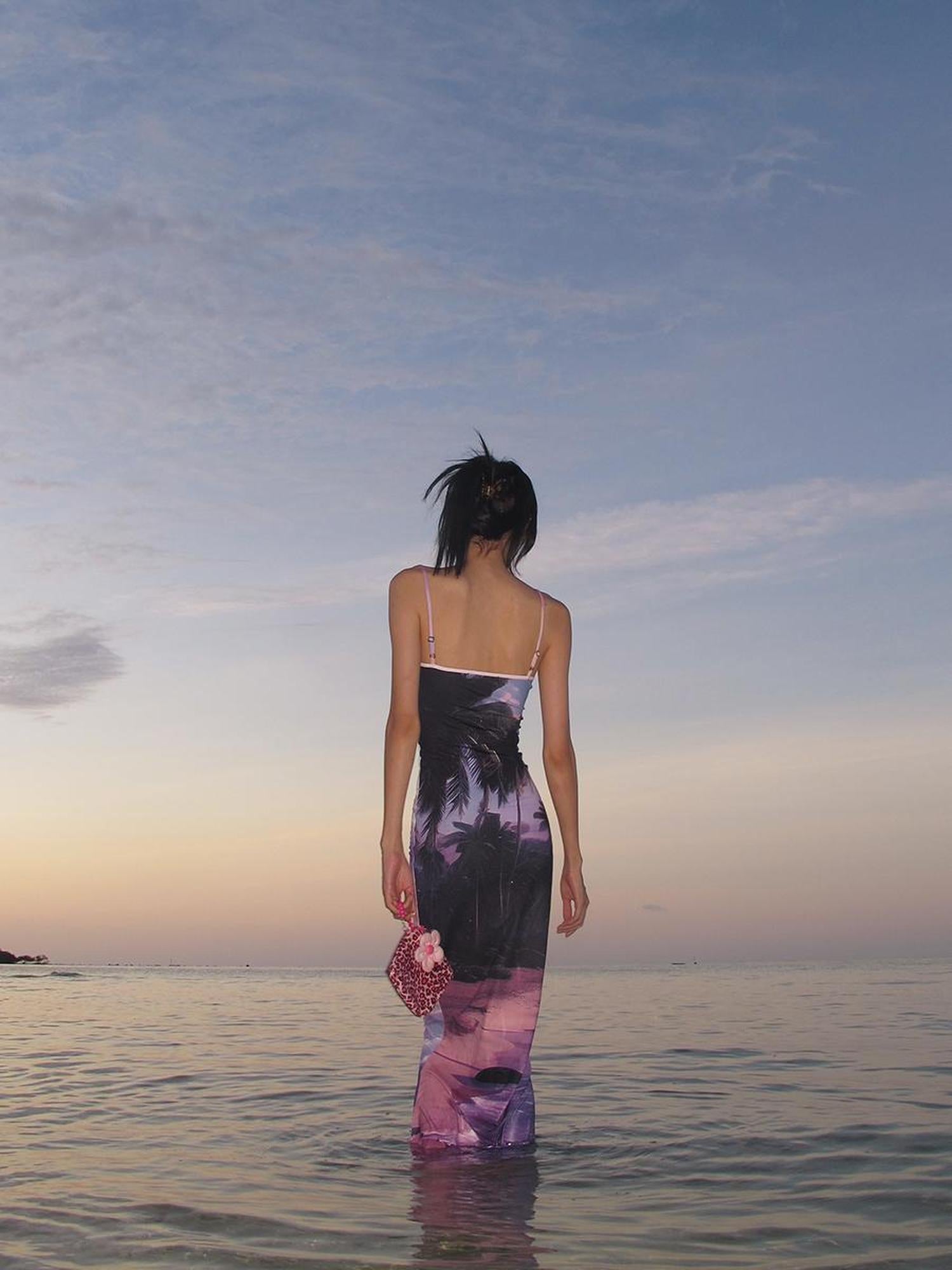 CFIERCE Sunset Beach Fishtail Maxi Dress