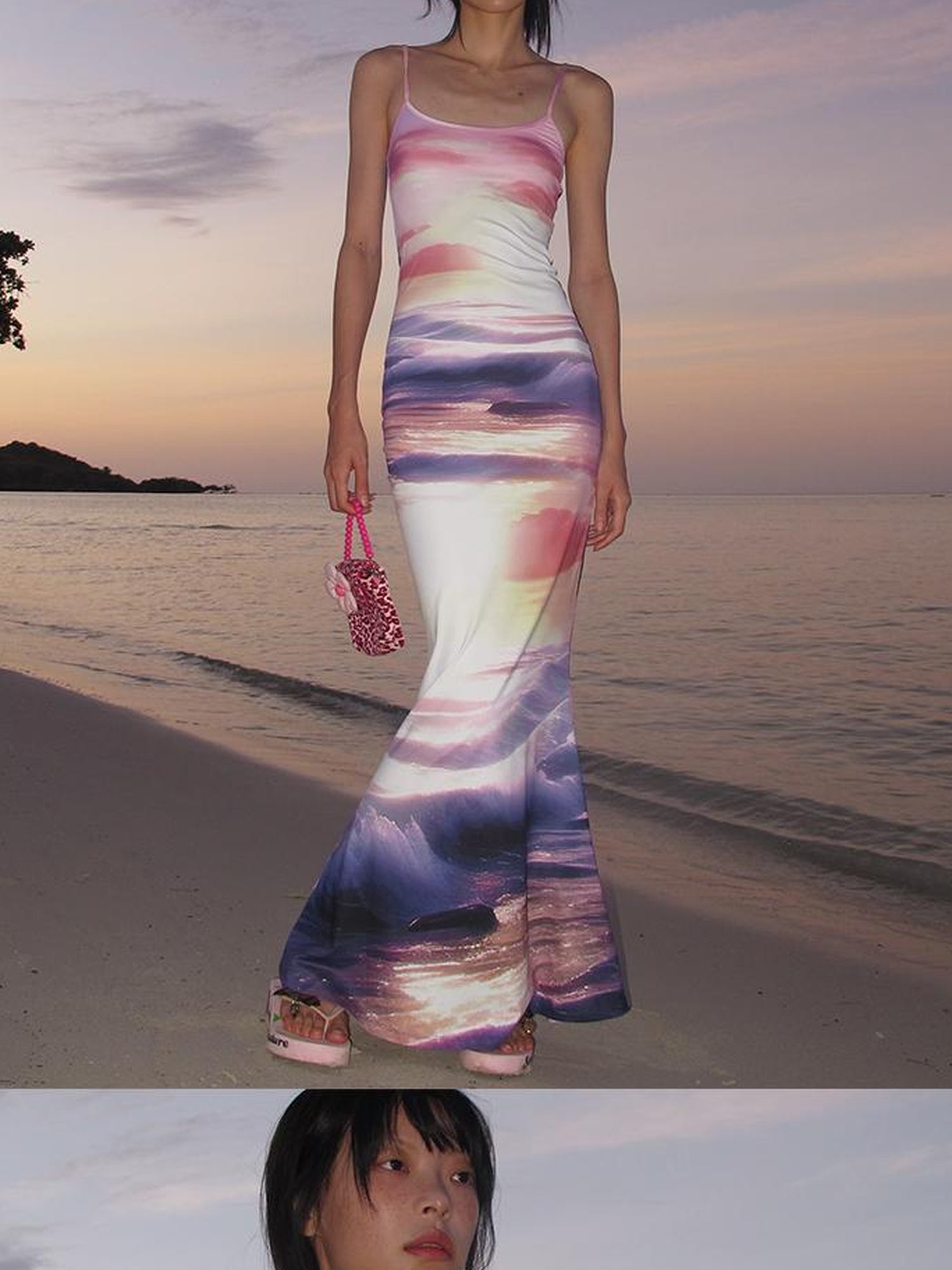 CFIERCE Sunset Beach Fishtail Maxi Dress