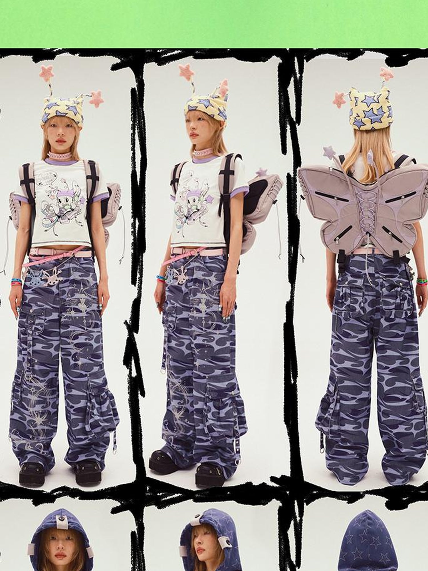 CFIERCE Totem Print Denim