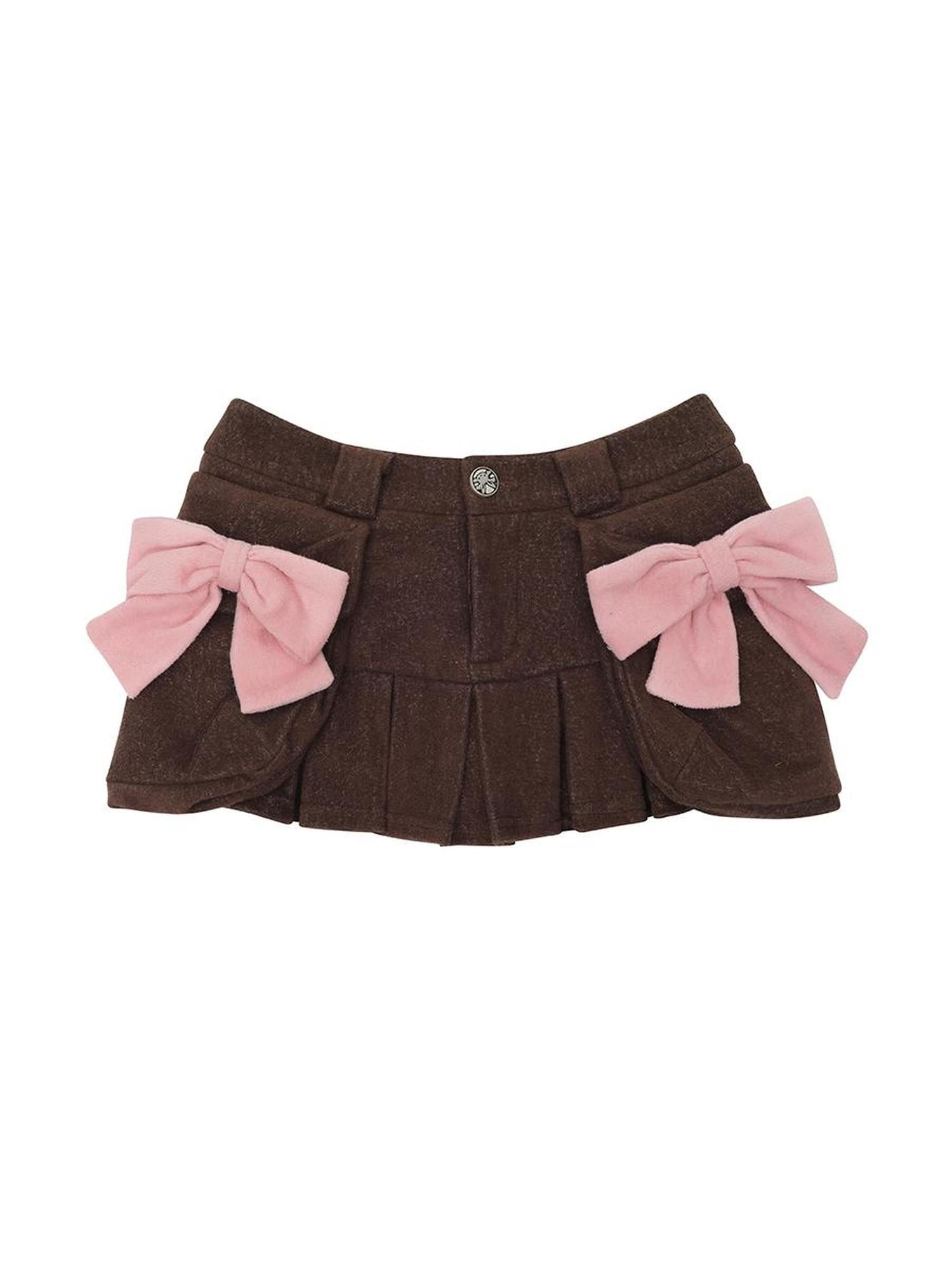 CFIERCE Towel Bow Pleated Skirt