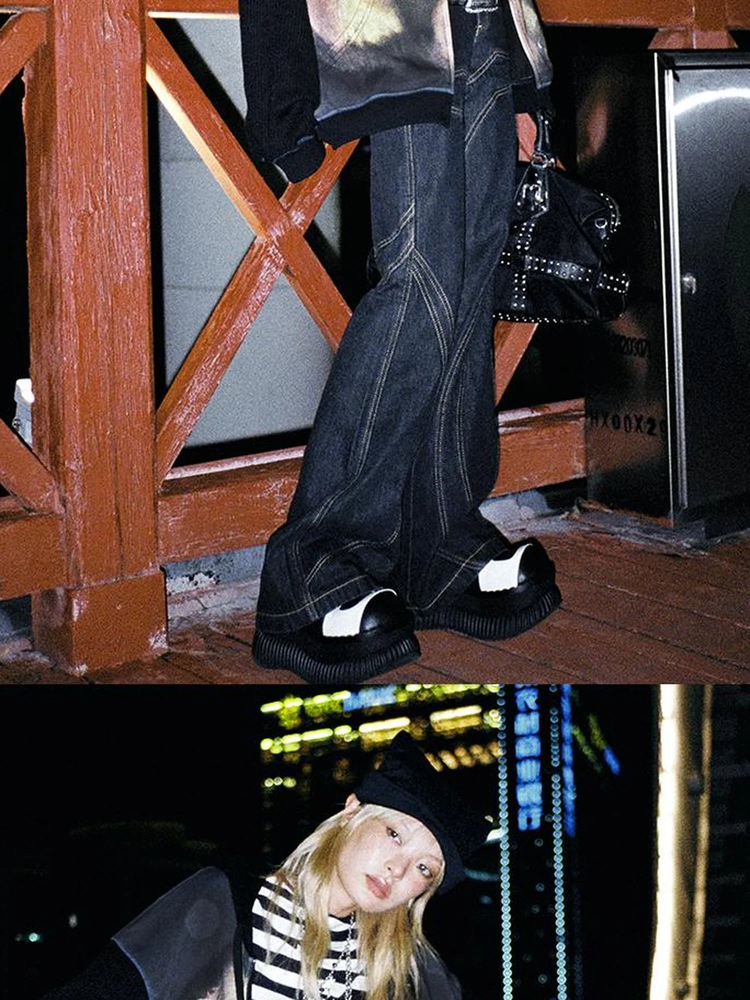 Vintage Bear Print Hooded Sweatshirt