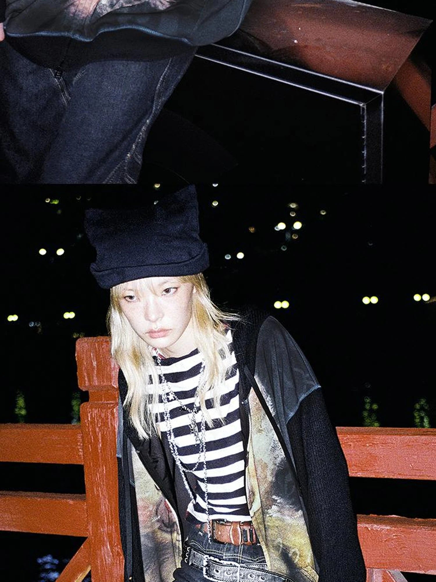 Vintage Bear Print Hooded Sweatshirt