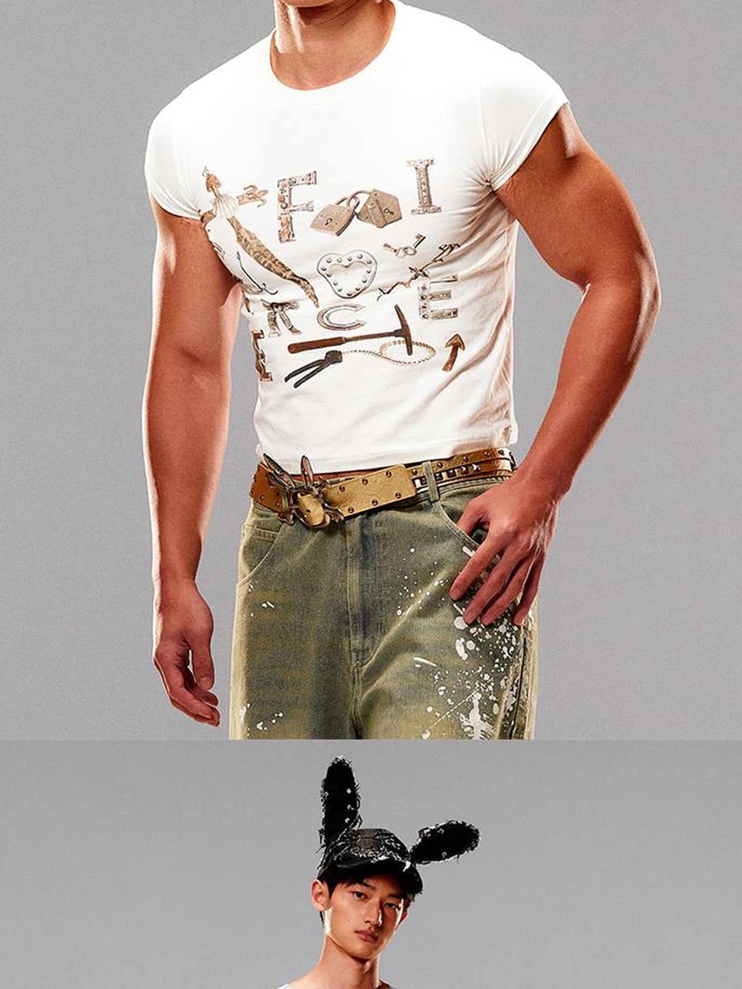 CFIERCE Wash Care Rabbit Skull Belt