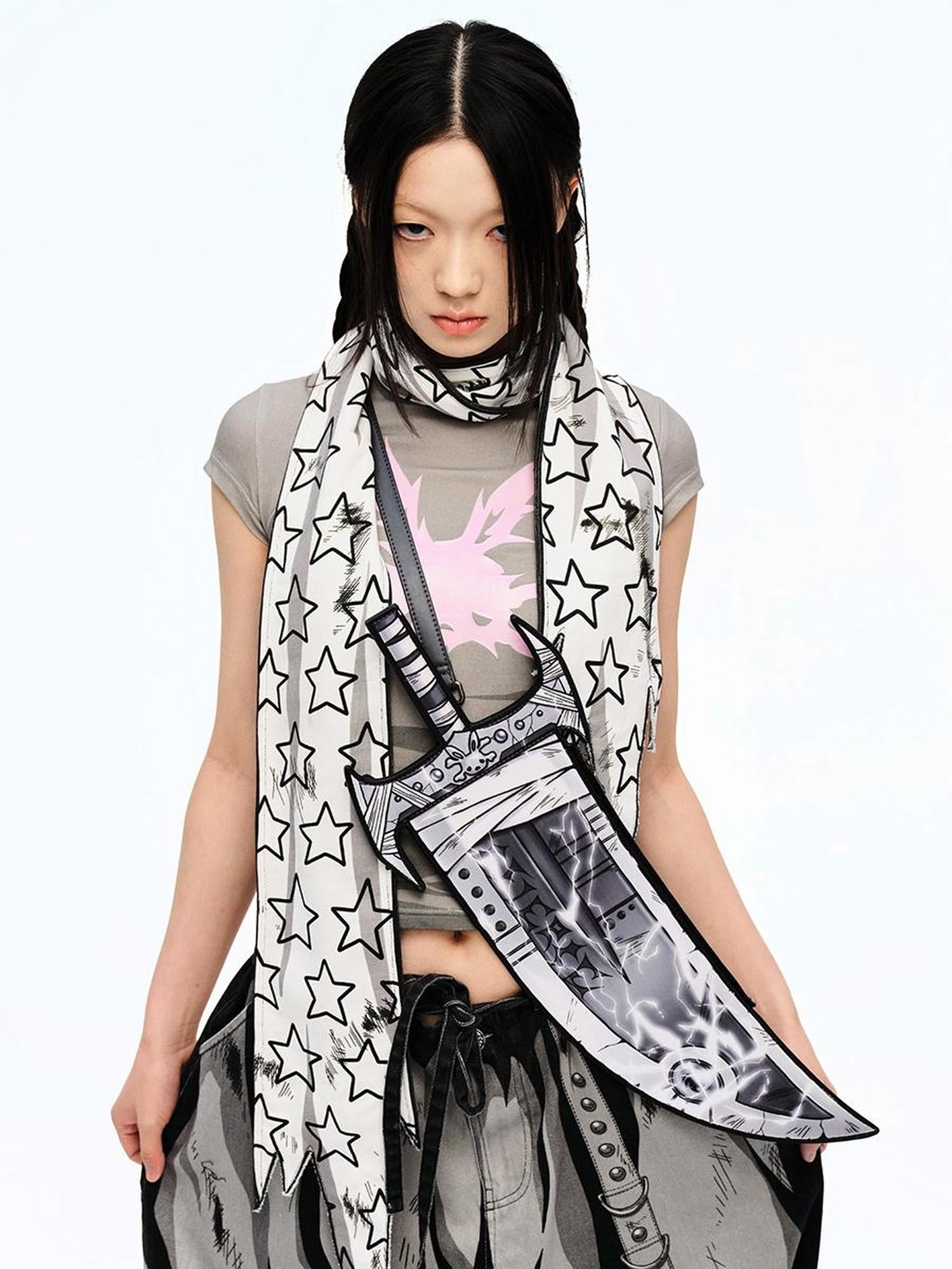 CFIERCE Washable Star Embroidered Scarf