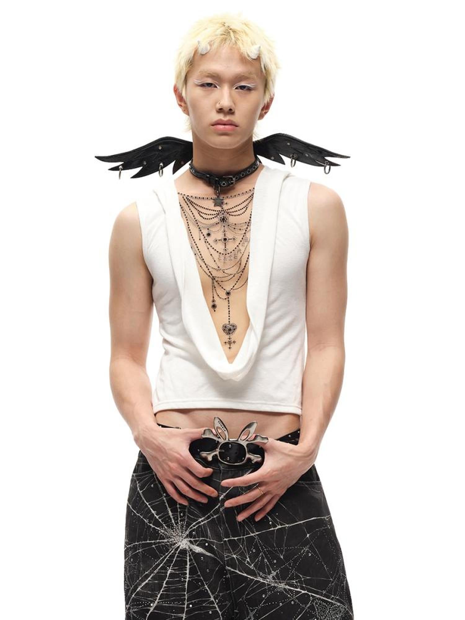 CFIERCE Winged Leather Collar