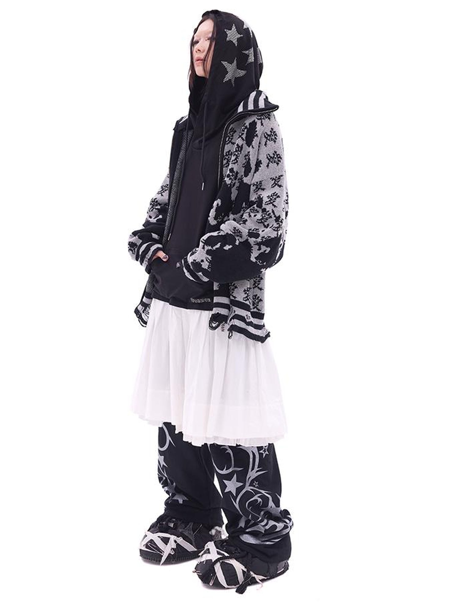 CFIERCE Year Of The Serpent Knit Cardigan V Neck T Shirt Long Sleeve