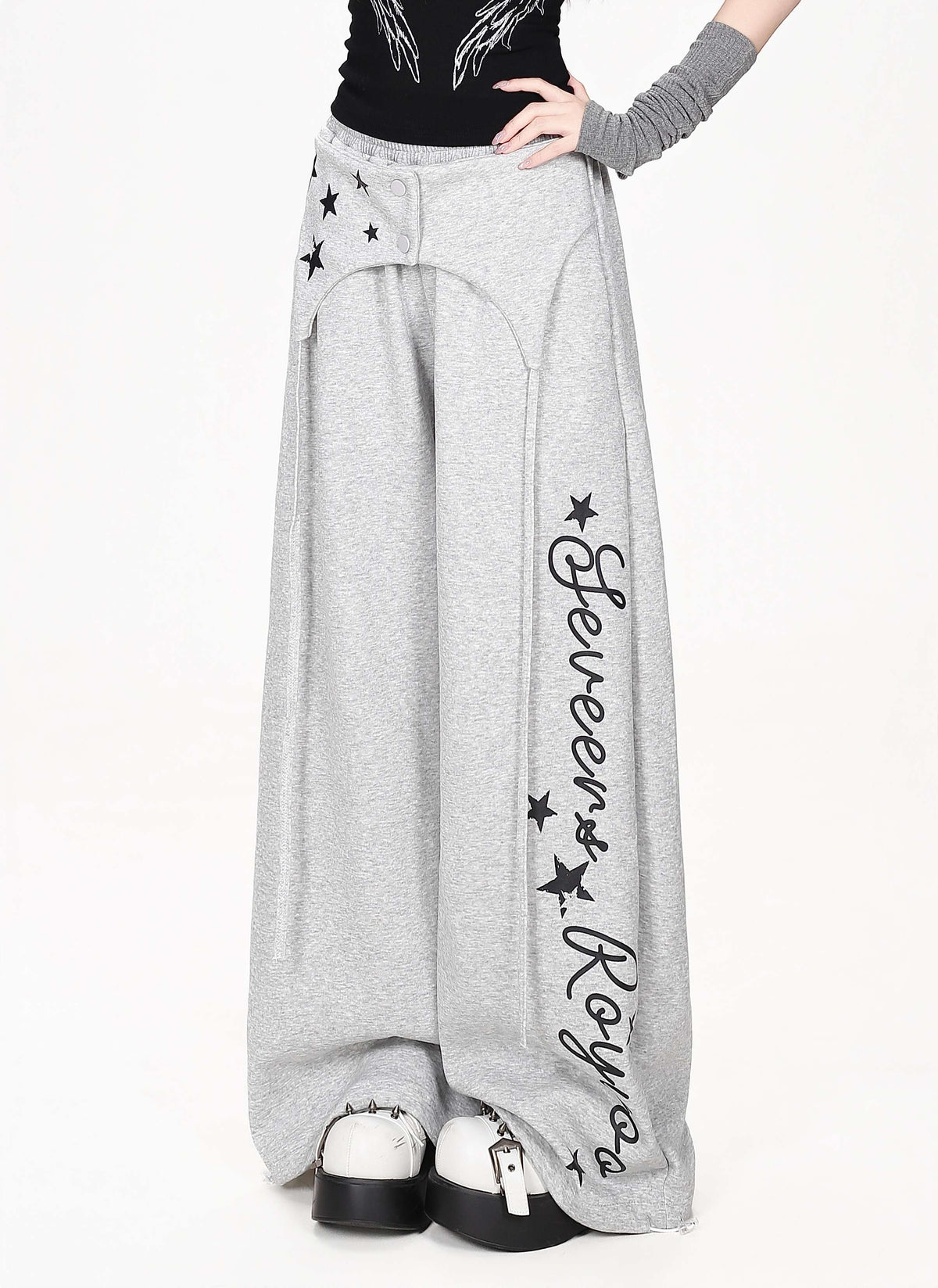 CRAZYGIRL_Asymmetric_High_Waist_Letter_Print_Loose_Fit_Women&