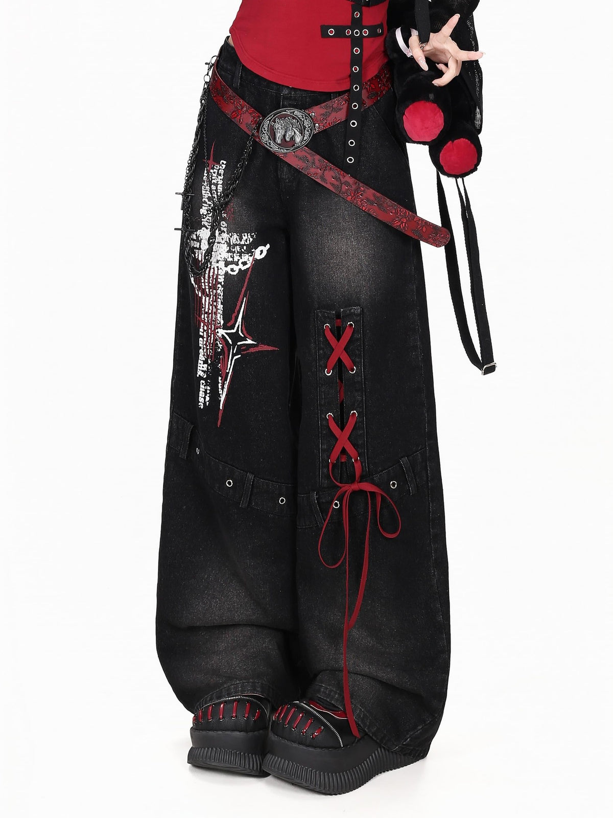 CRAZYGIRL High Waist Tie Detail Women&