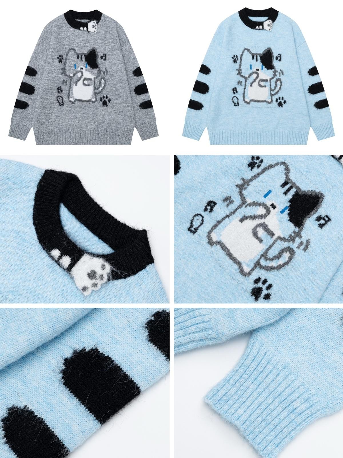 CRAZYGIRL Jacquard Cat Knit Women&