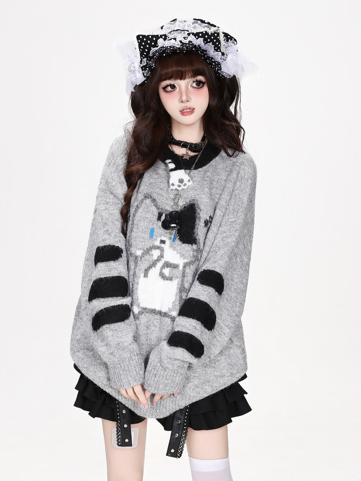 CRAZYGIRL Jacquard Cat Knit Women&