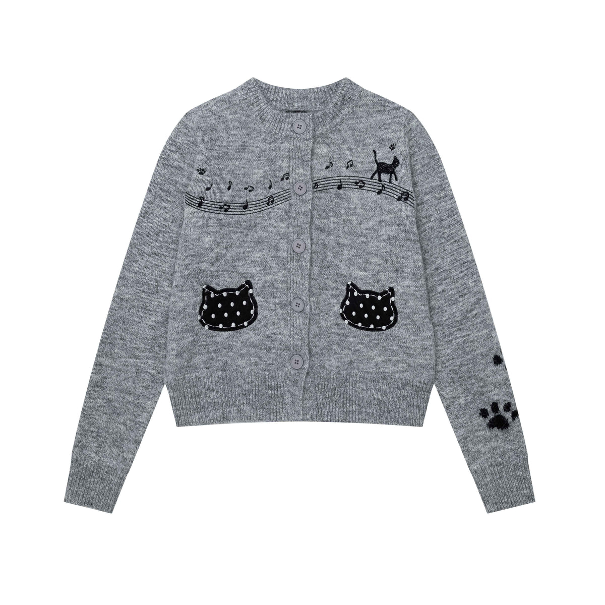 CRAZYGIRL_Music_Score_Embroidered_Cropped_Knit_Korean_Women&