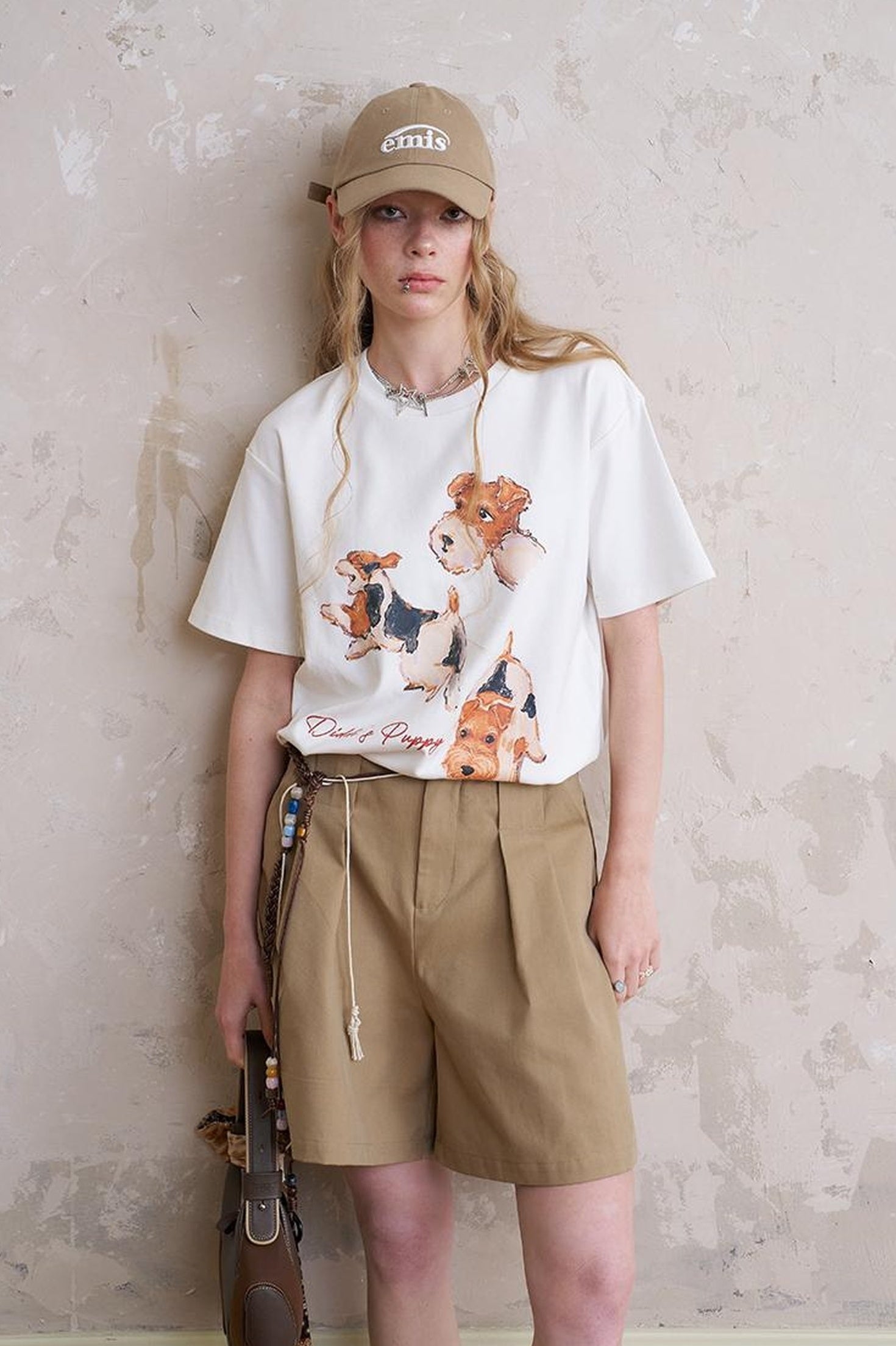 DIDDI MODA Casual Pleated Wide Leg Mid Shorts