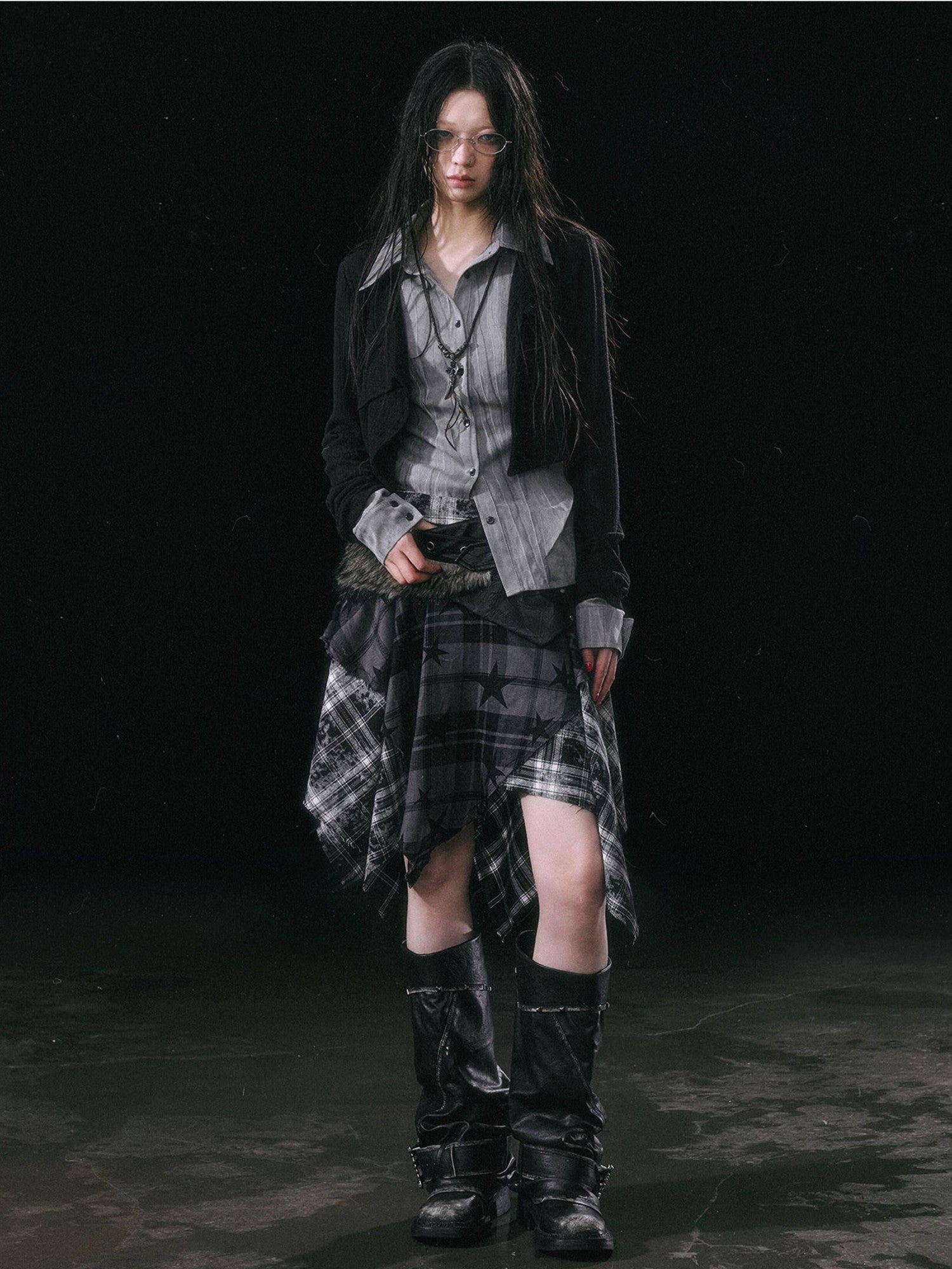 Cest Nous Colorblock Patchwork Faux Layered Women&