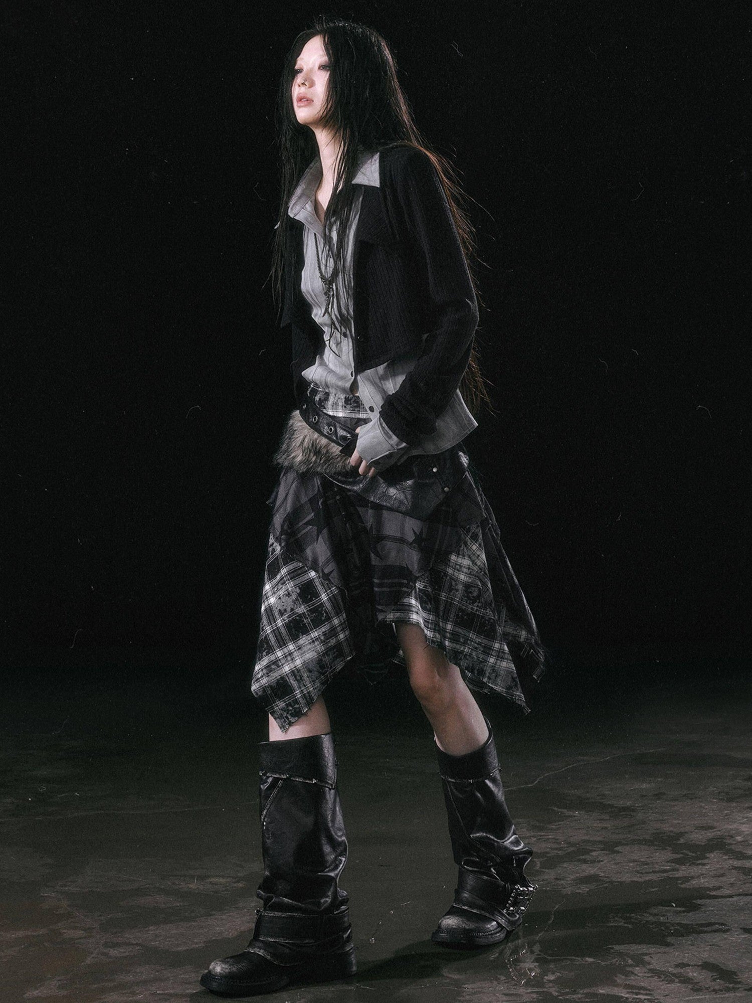 Cest Nous Colorblock Patchwork Faux Layered Women&
