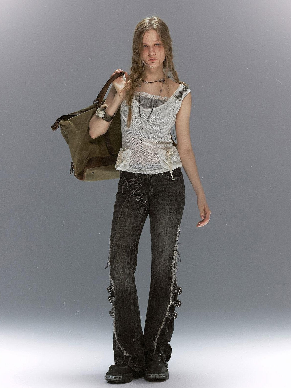 Cest Nous Diamond Cutout Textured Sequin Pocket Beaded Women&