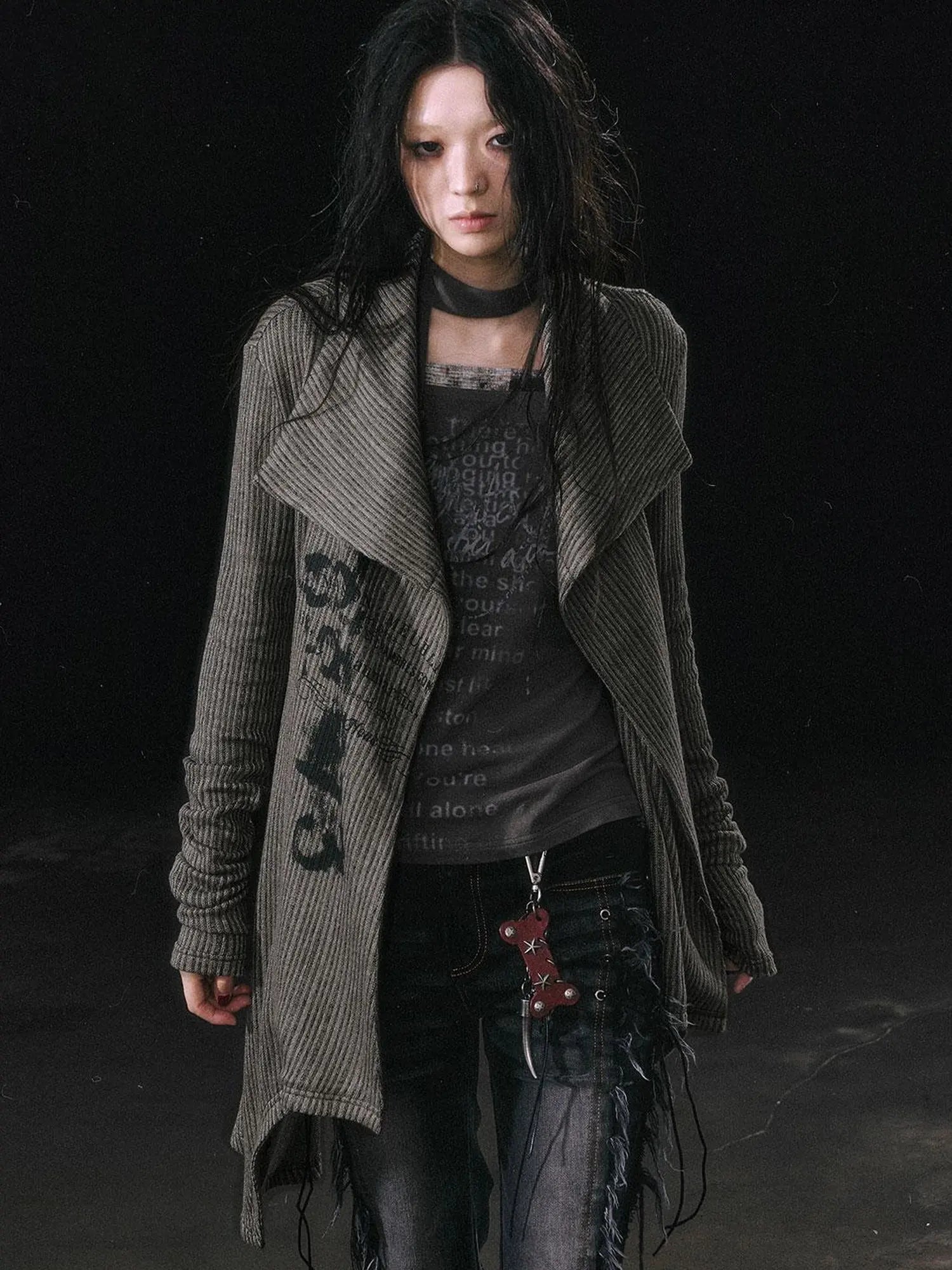 Punk Bone Leather Keychain