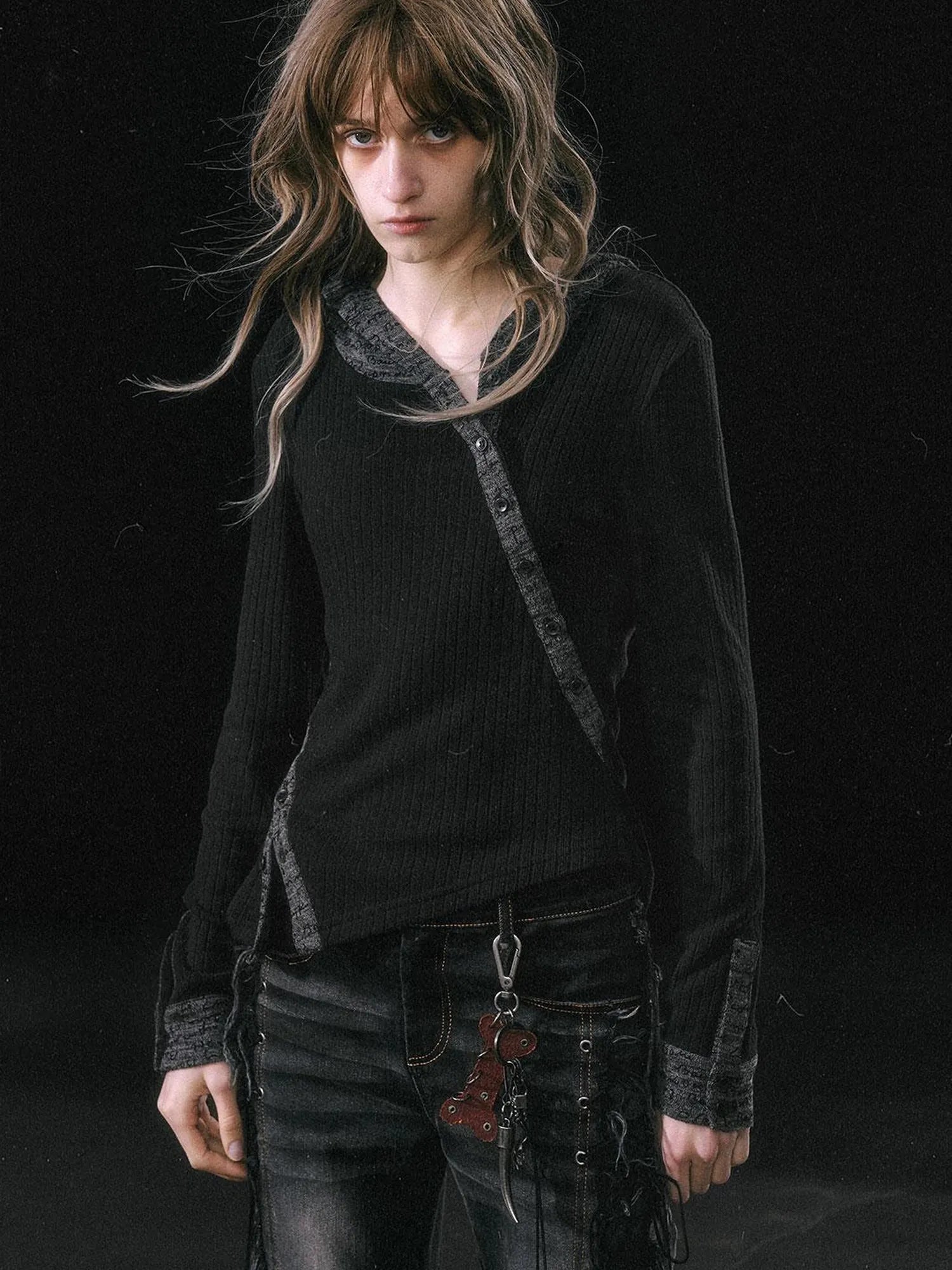 Punk Bone Leather Keychain