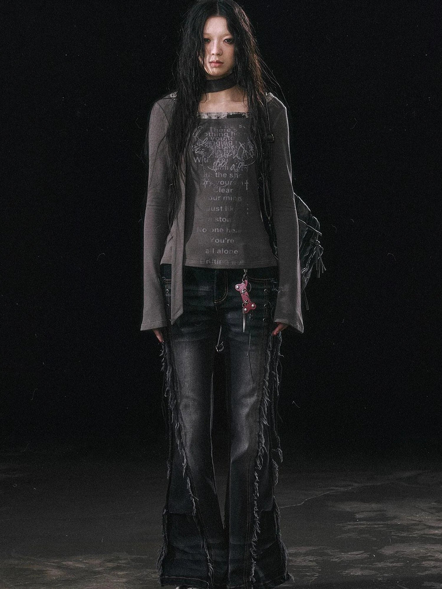 Punk Bone Leather Keychain