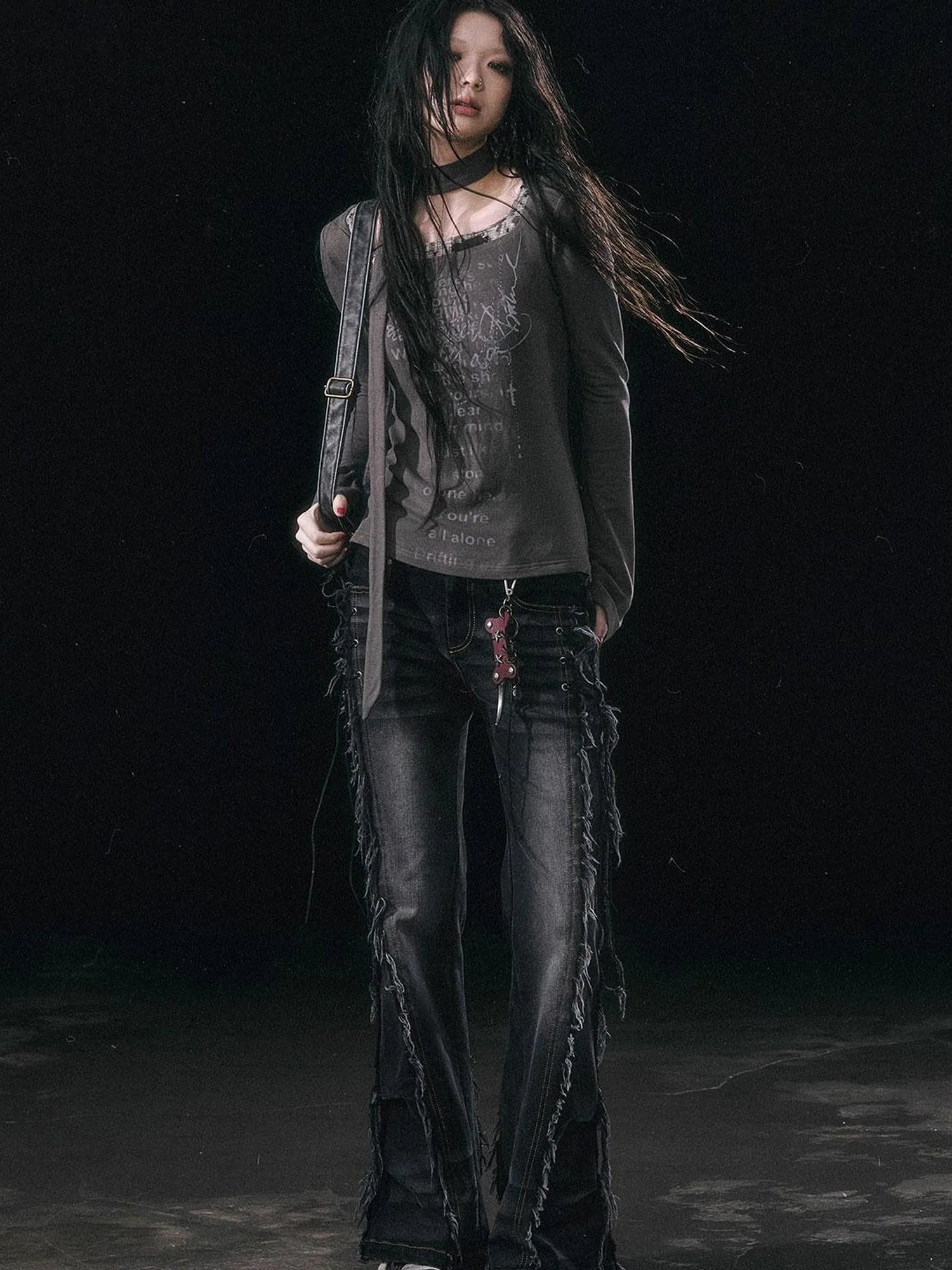 Punk Bone Leather Keychain