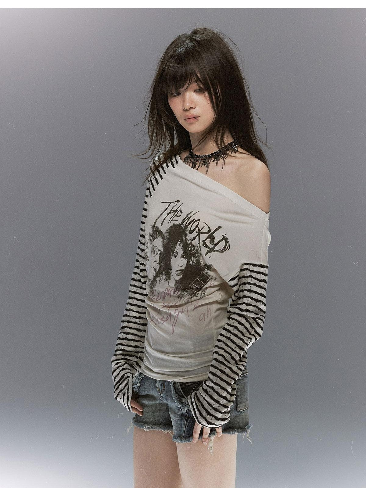 Cest Nous Punk Graffiti Portrait Patchwork Women&