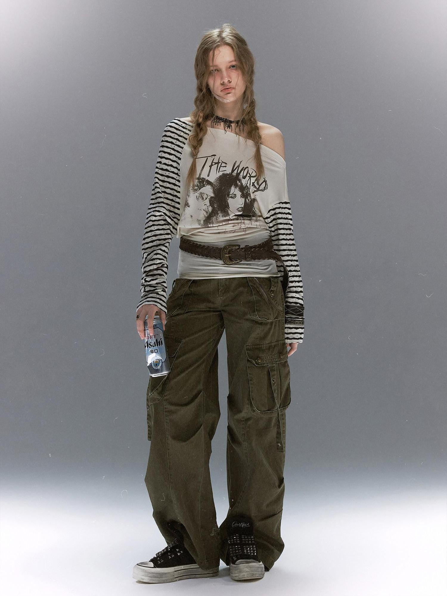 Cest Nous Punk Graffiti Portrait Patchwork Women&