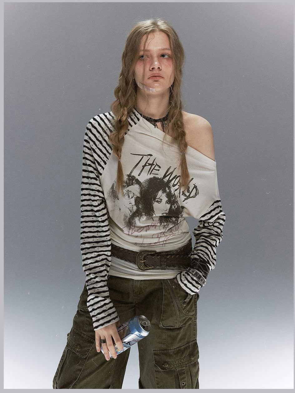 Cest Nous Punk Graffiti Portrait Patchwork Women&