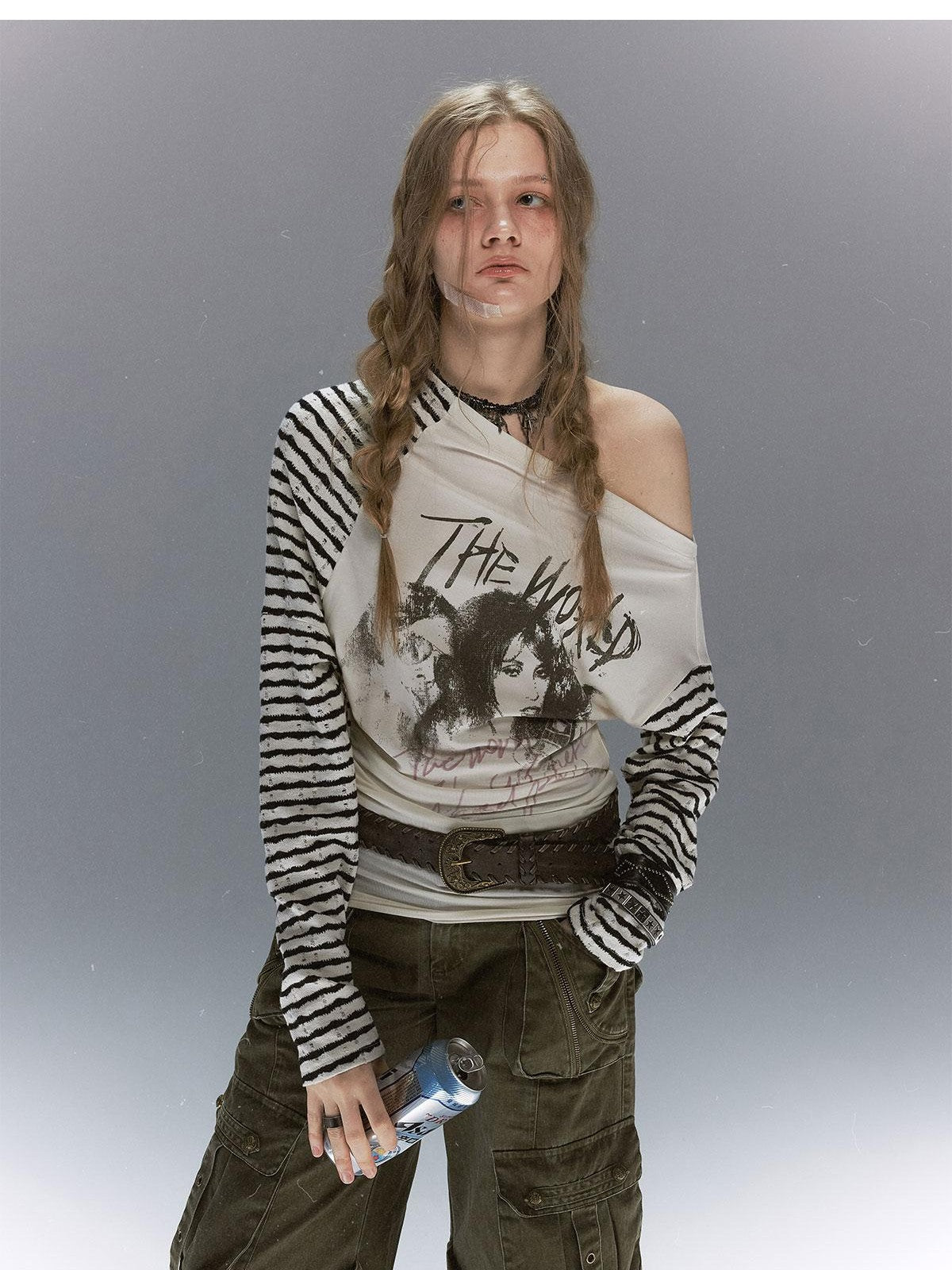 Cest Nous Punk Graffiti Portrait Patchwork Women&