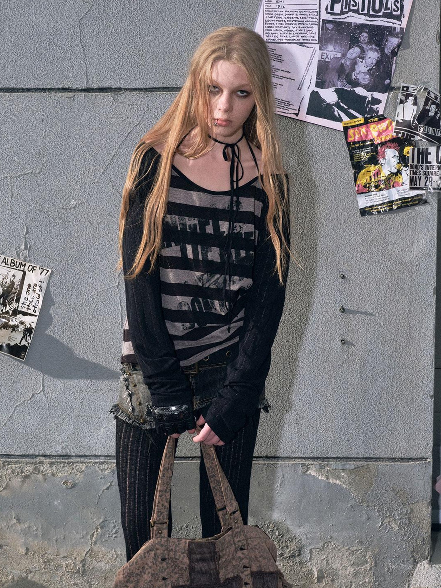 Cest Nous Punk Graffiti Sheer Mesh Sun Protection Top