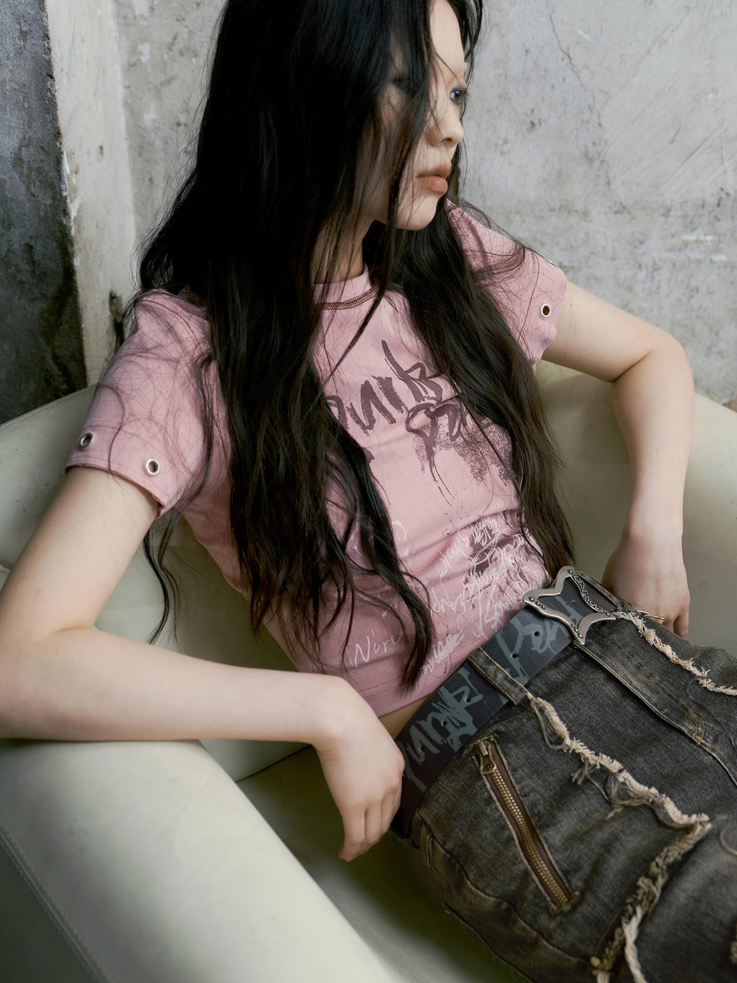 Cest Nous Punk Is Dead Vintage Butterfly Buckle Belt