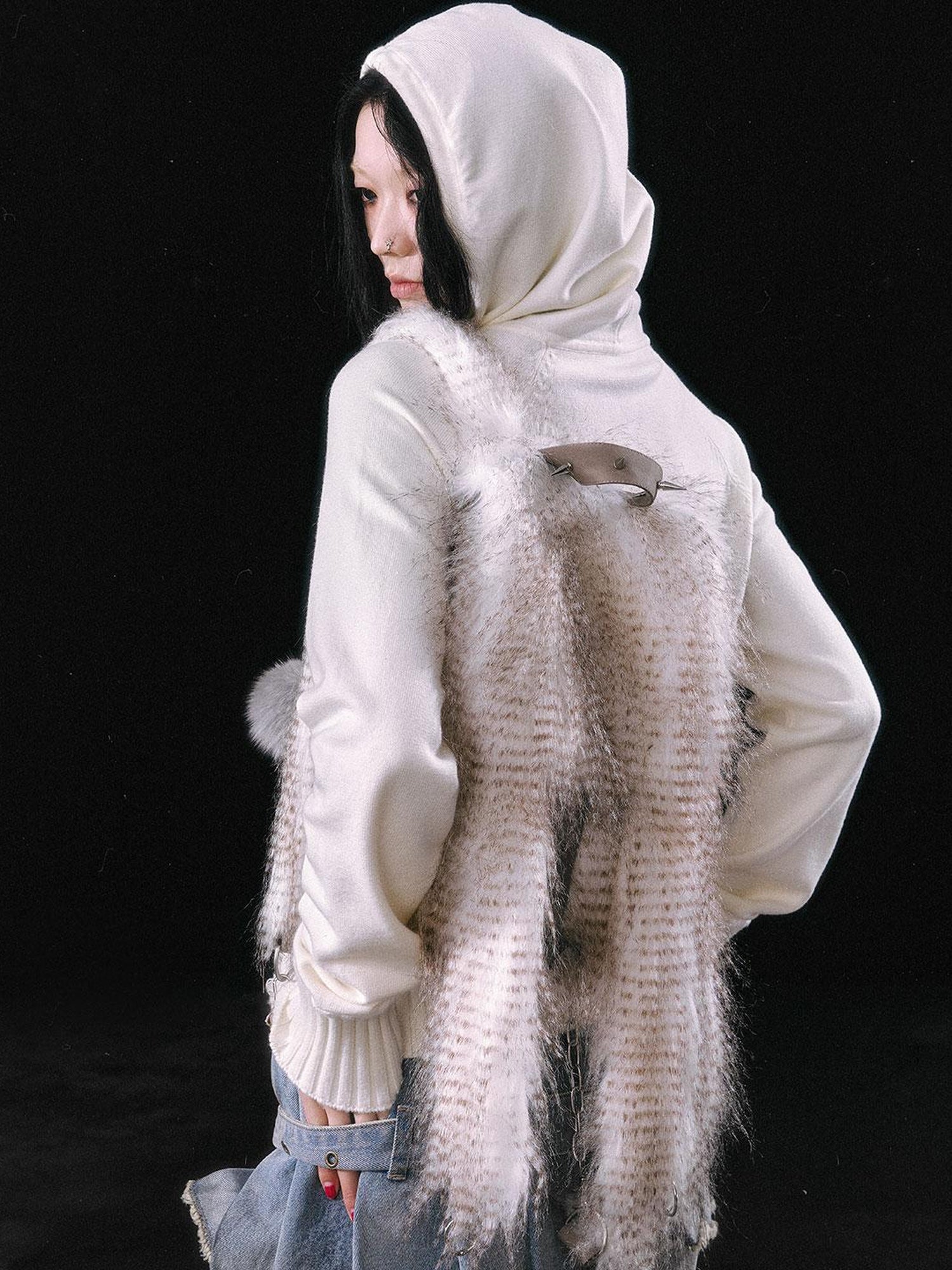 Update Cest Nous Punk Rabbit Ear Faux Fur Backpack