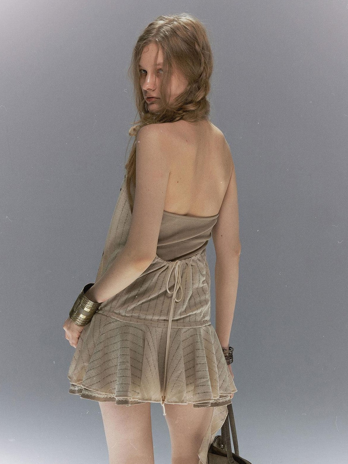 Cest Nous Ruffle Lace Chain Print Women&