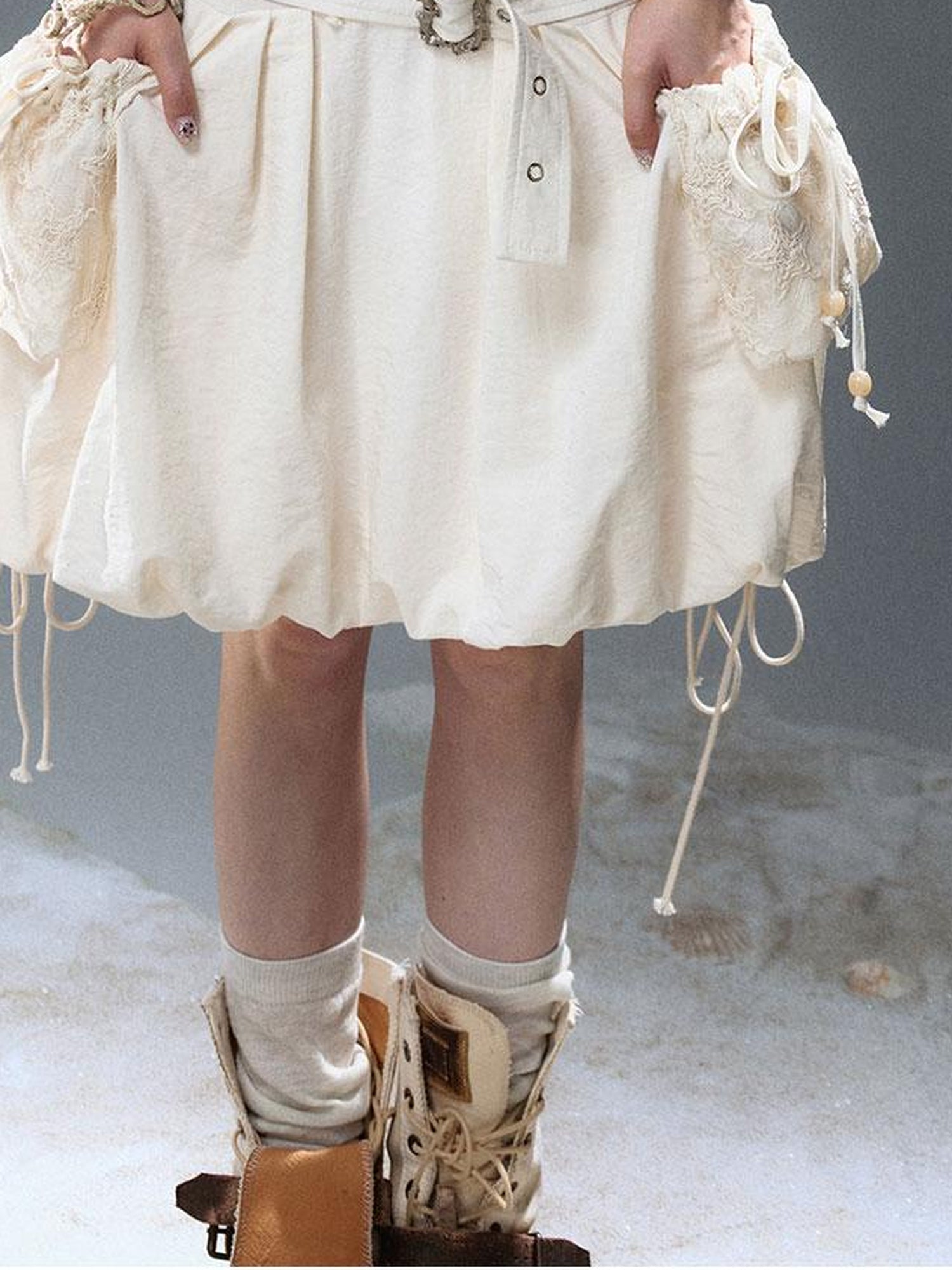 Update Cest Nous Sea Witch Punk Romantic Drawstring Boucle Skirt
