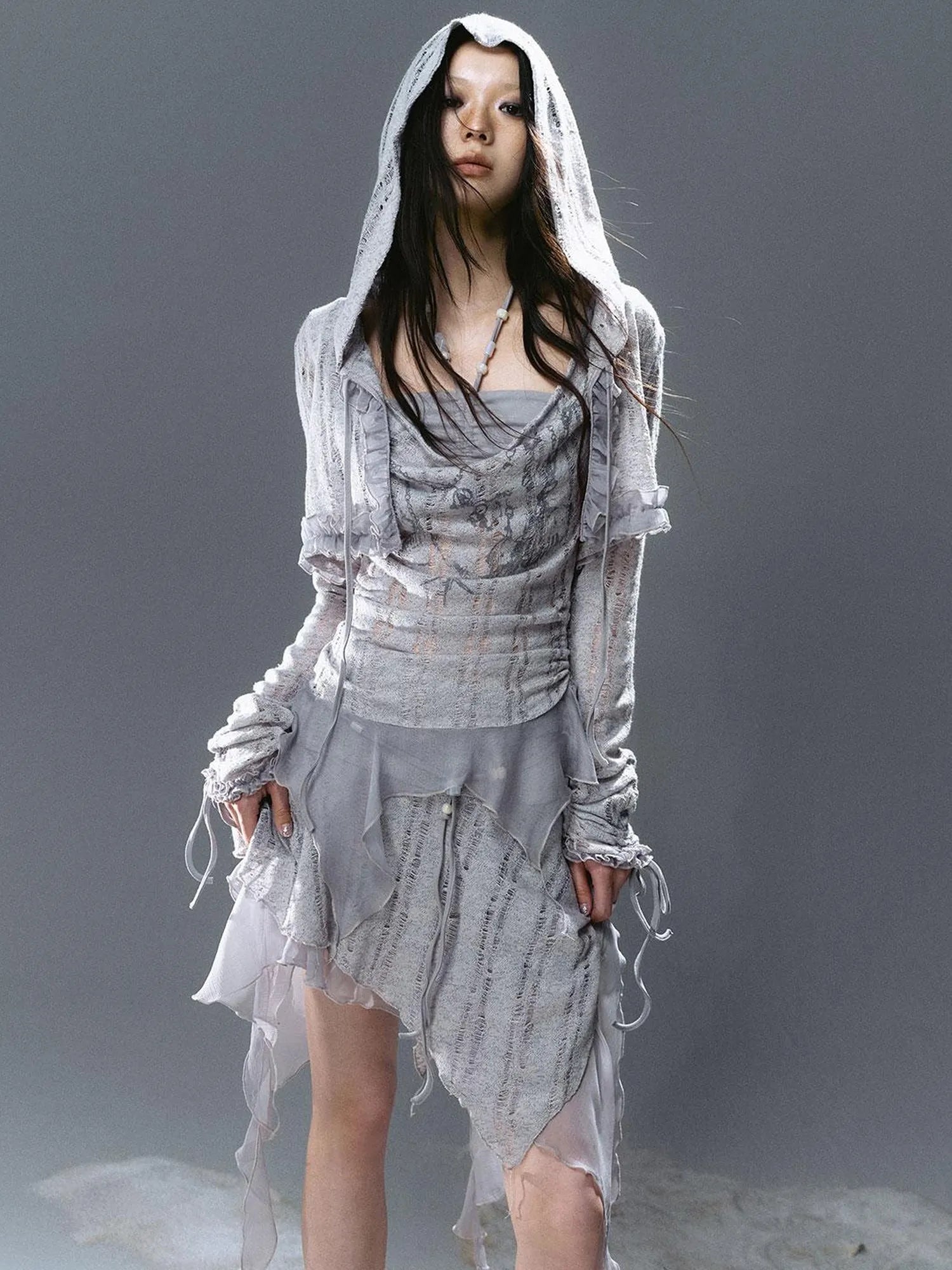 Seafoam Lace Shell Beaded Swing Top