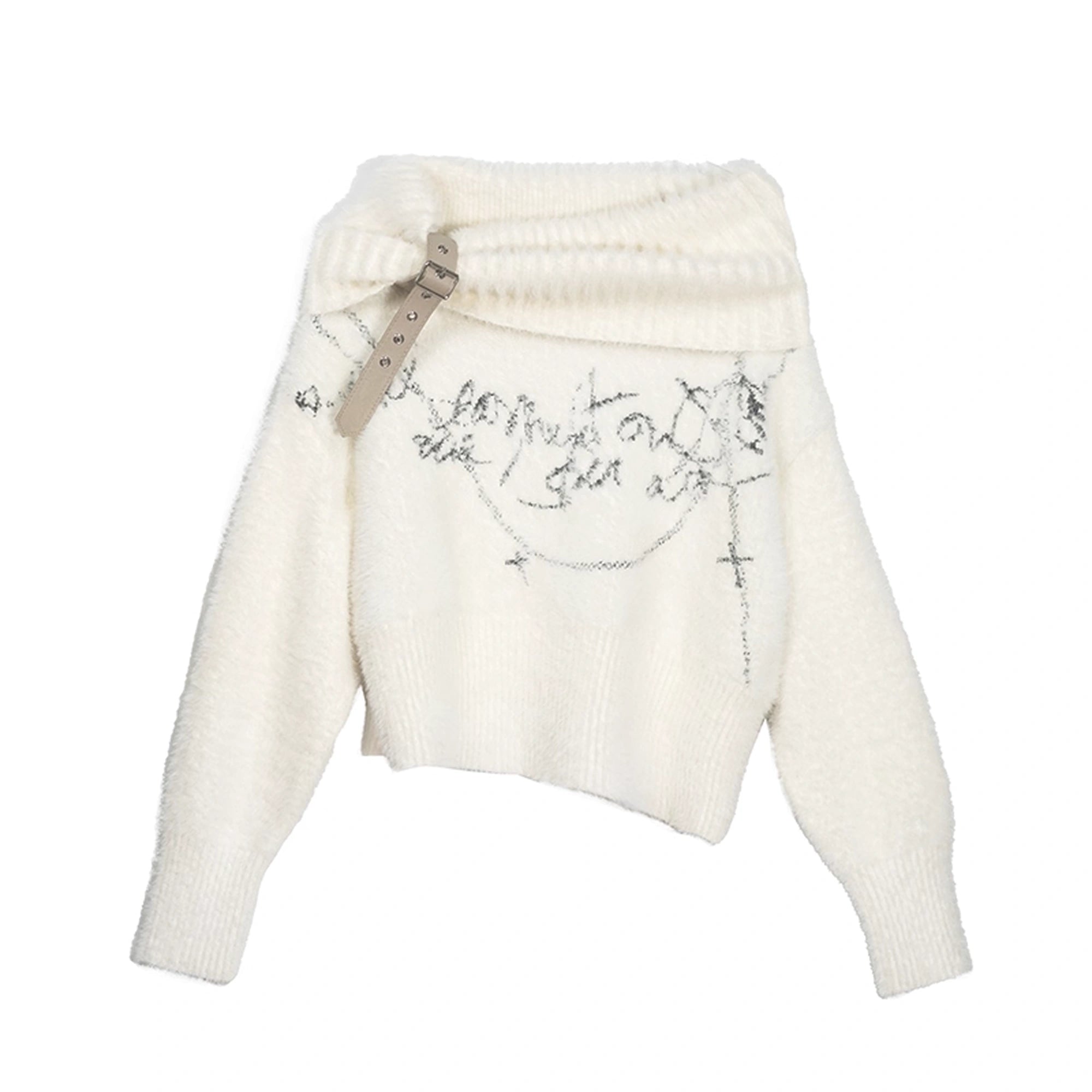 Chinese Clothing Cest Nous Update Chain Buckle Punk Crochet Oversized Sweater MISSTT