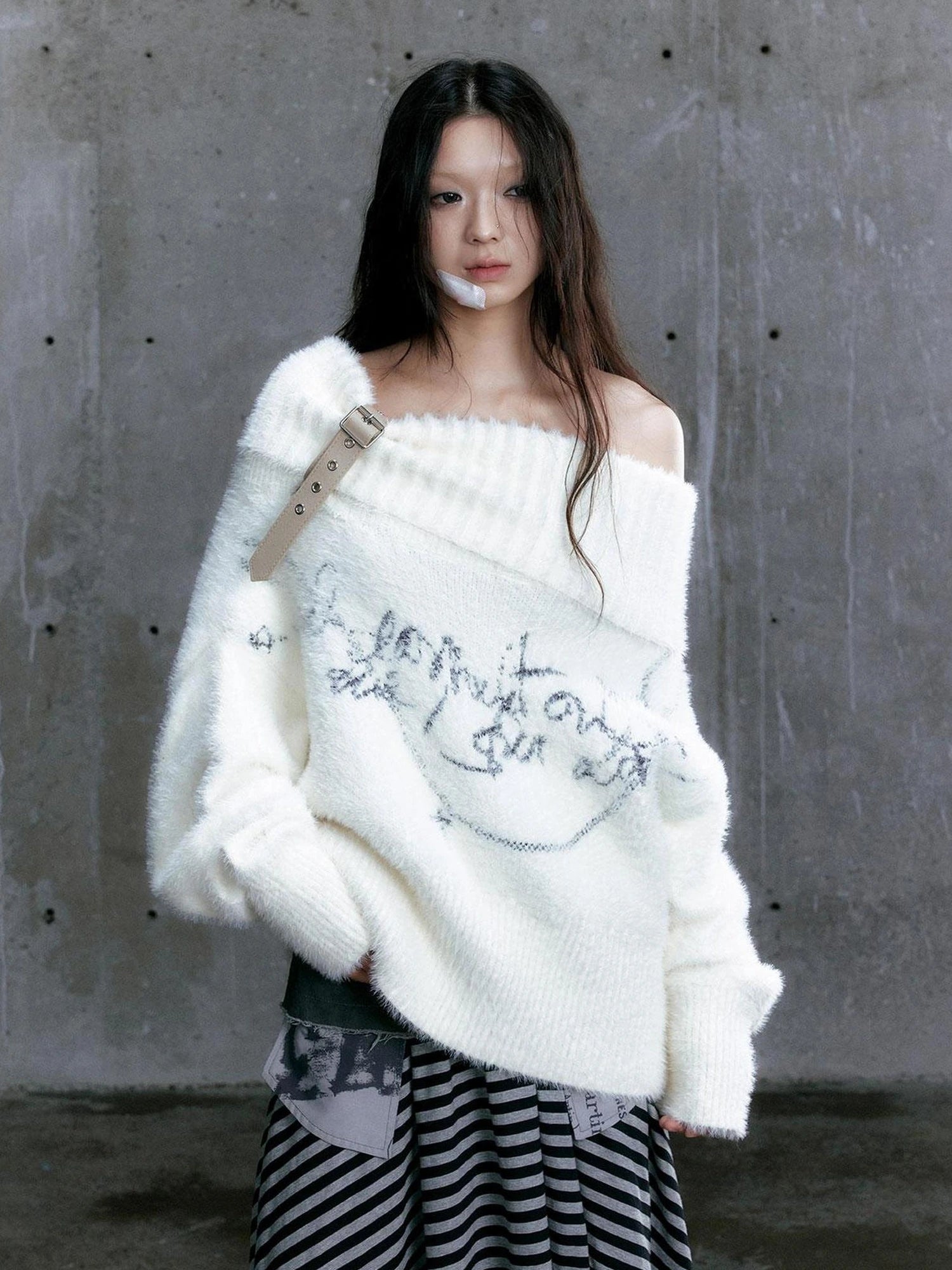 Chinese Clothing Cest Nous Update Chain Buckle Punk Crochet Oversized Sweater