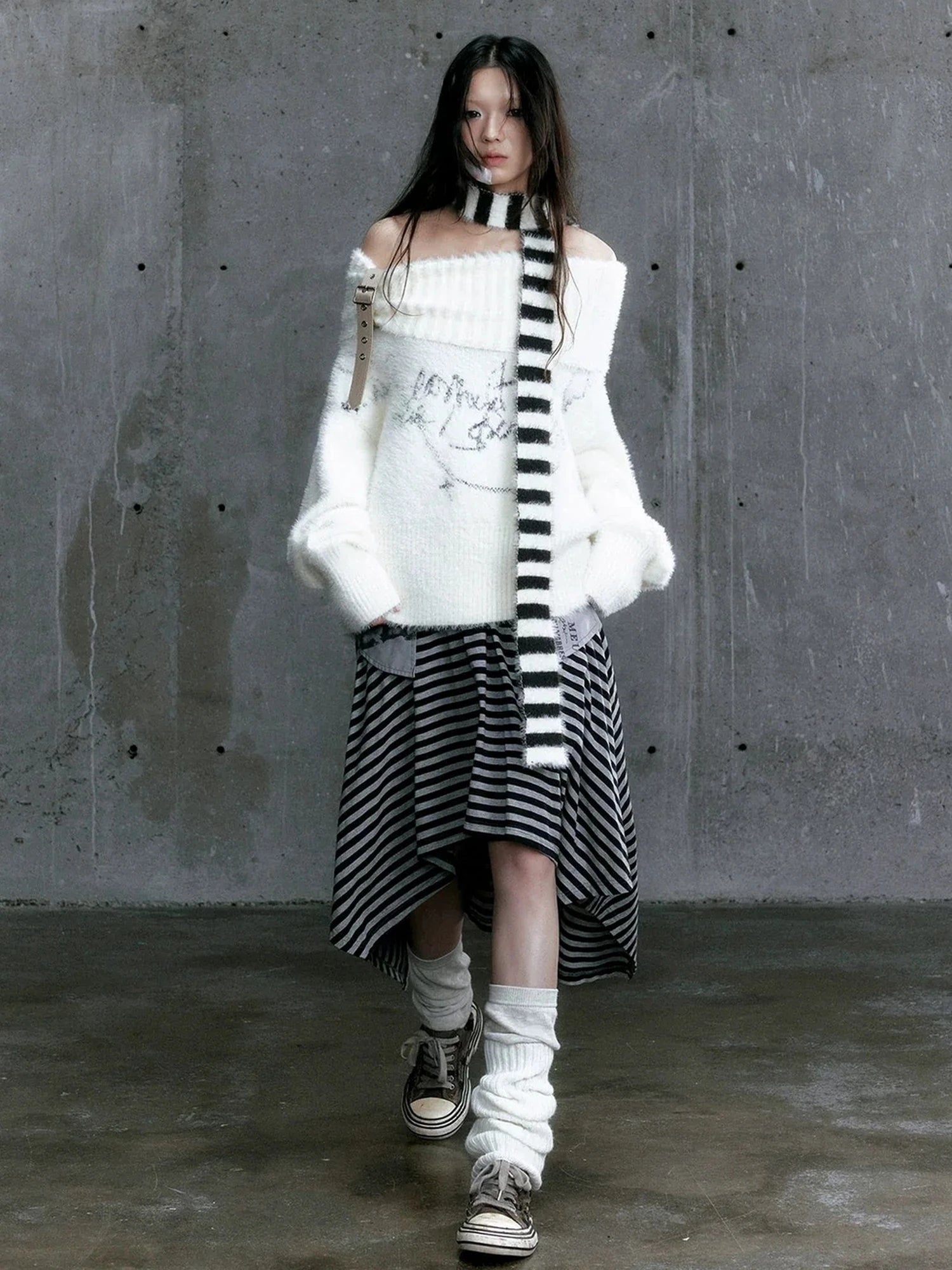 Chinese Clothing Cest Nous Update Chain Buckle Punk Crochet Oversized Sweater