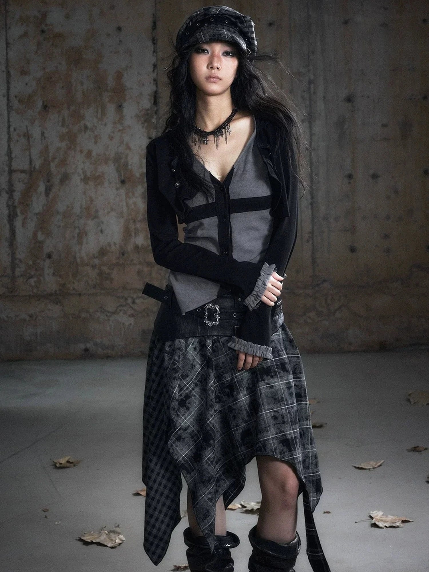Chinese Clothing Cest Nous Update Cropped Hooded Cross Knit Top